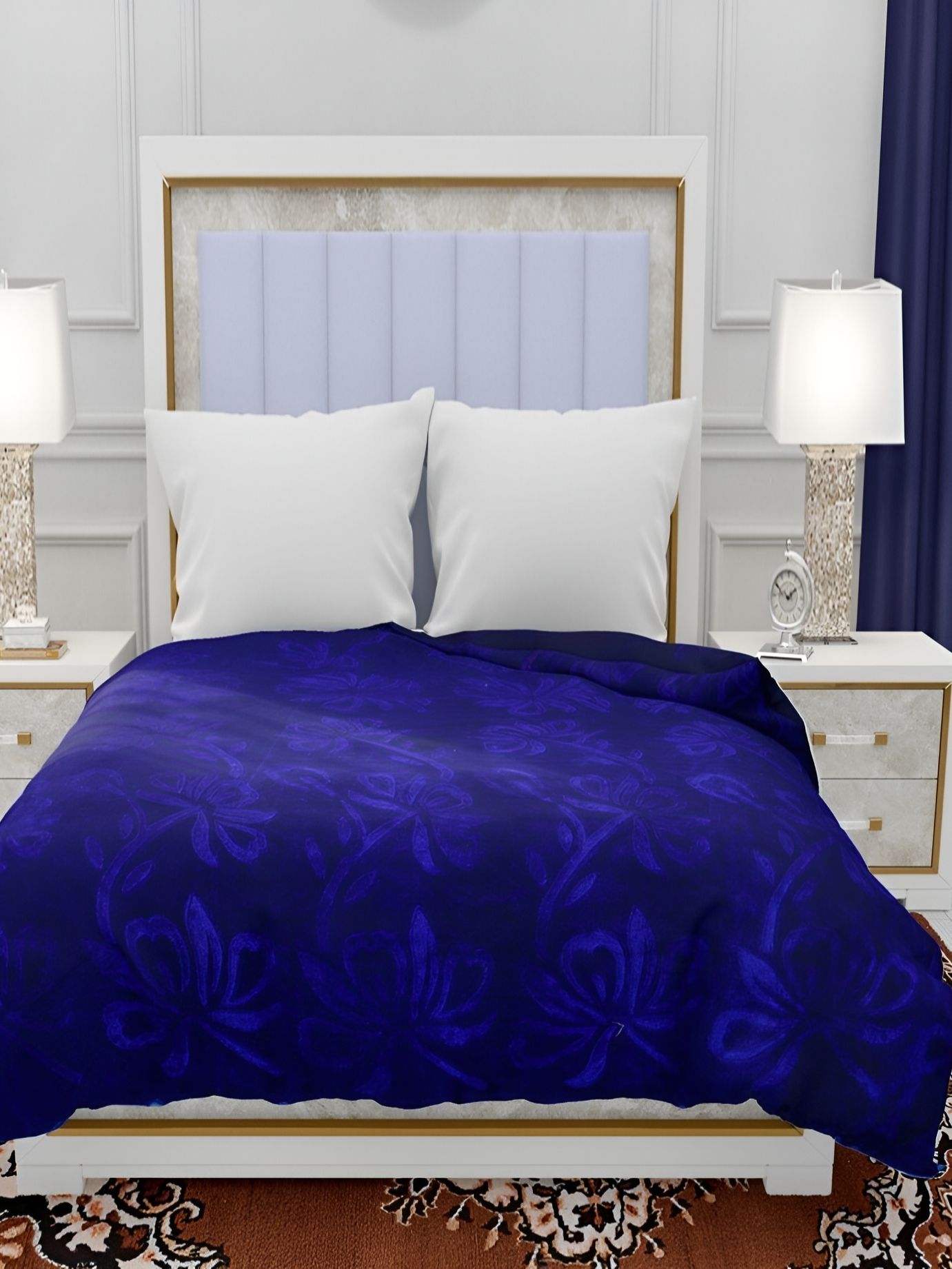 RF RELAXFEEL Blue Ethnic Motifs Heavy Winter 233 GSM Single Bed Blanket