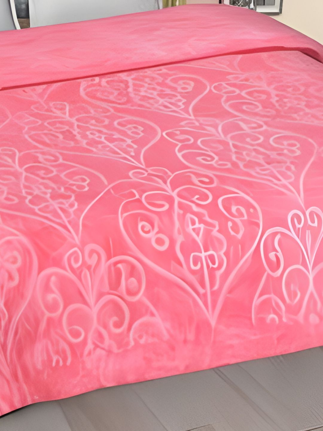 RF RELAXFEEL Pink Ethnic Motifs Heavy Winter 400 GSM Single Bed Blanket