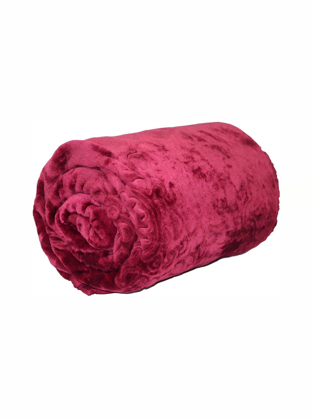RF RELAXFEEL Maroon Floral Heavy Winter 500 GSM Single Bed Blanket