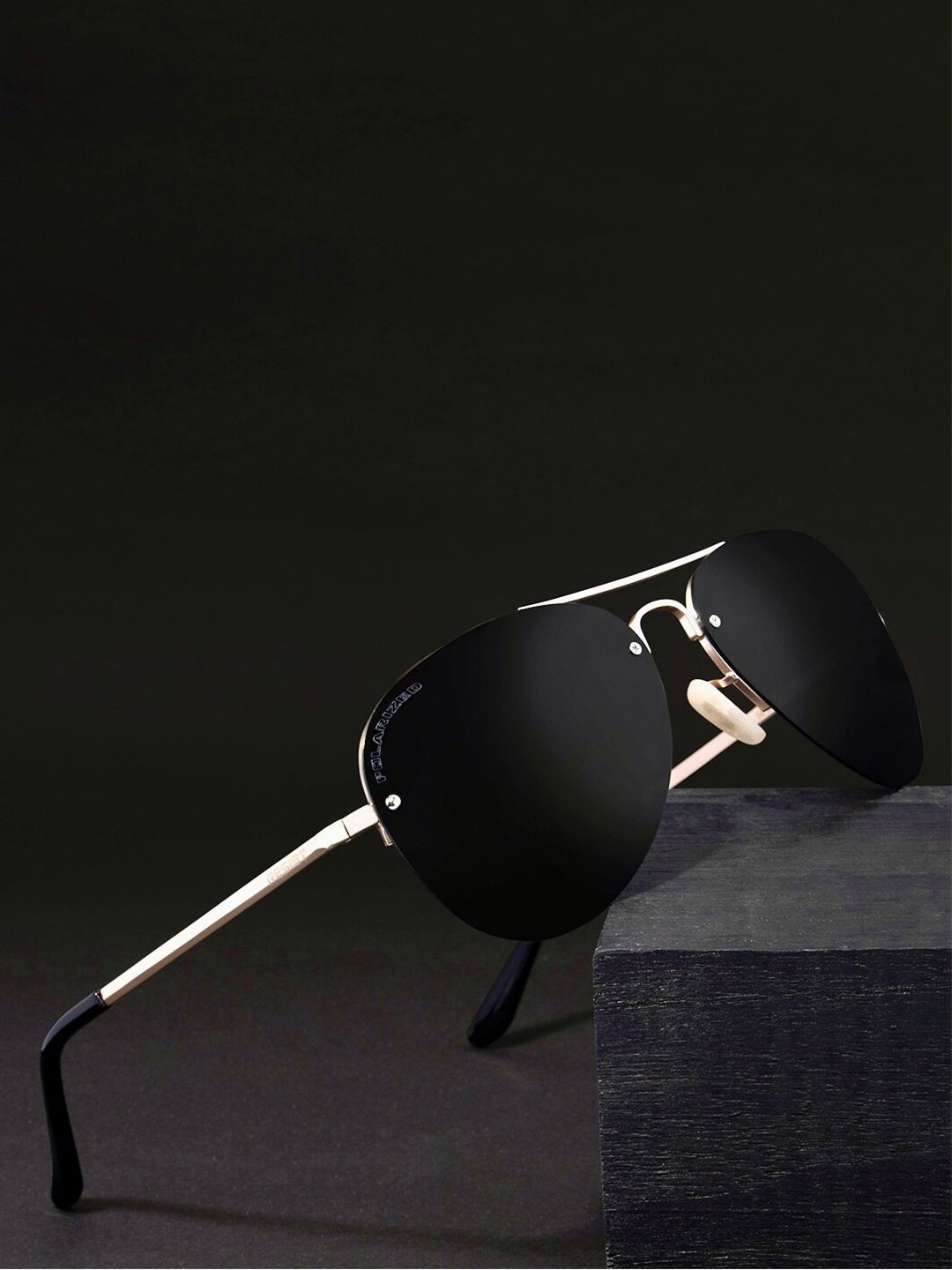 RESIST EYEWEAR Unisex Aviator Sunglasses with UV Protected Lens EVA GF BLACK2