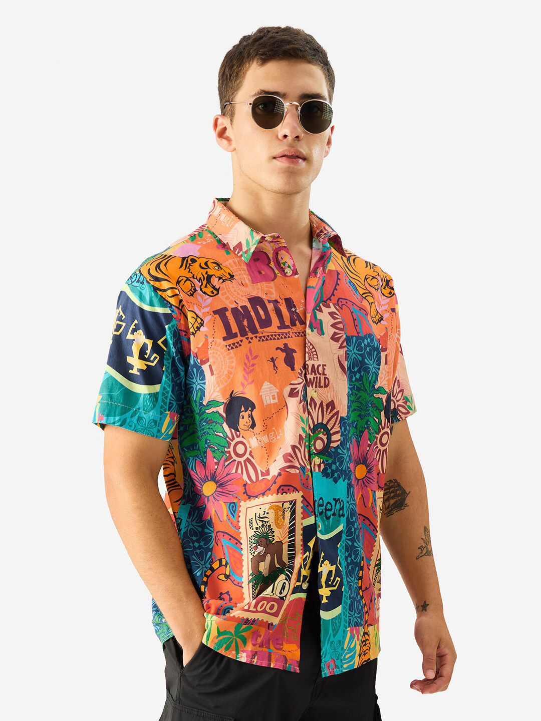 The Souled Store Men Jungle Book Printed Multicolor Regular Fit Holiday Shirts