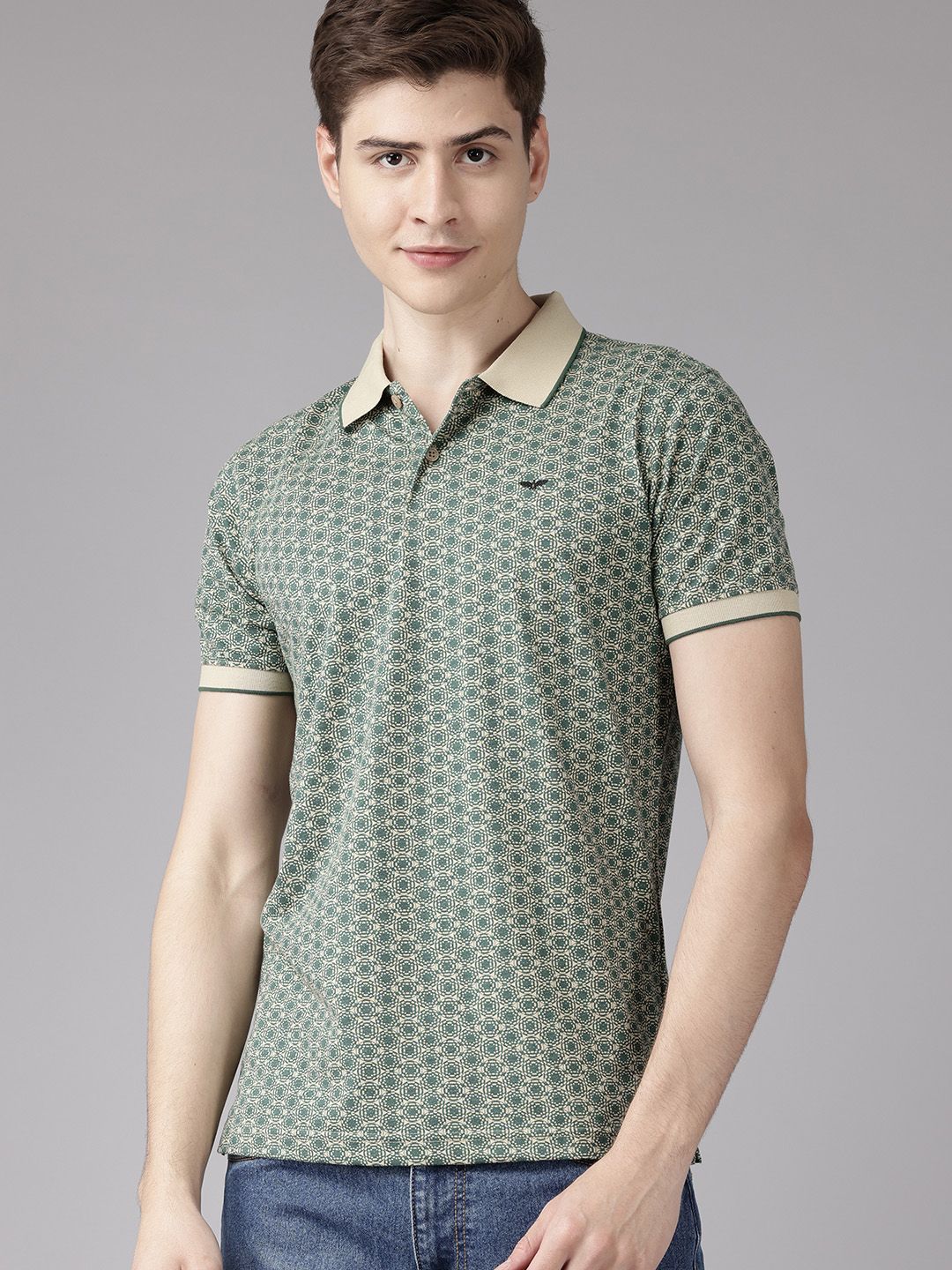 Park Avenue Printed Polo Collar Slim Fit T-shirt