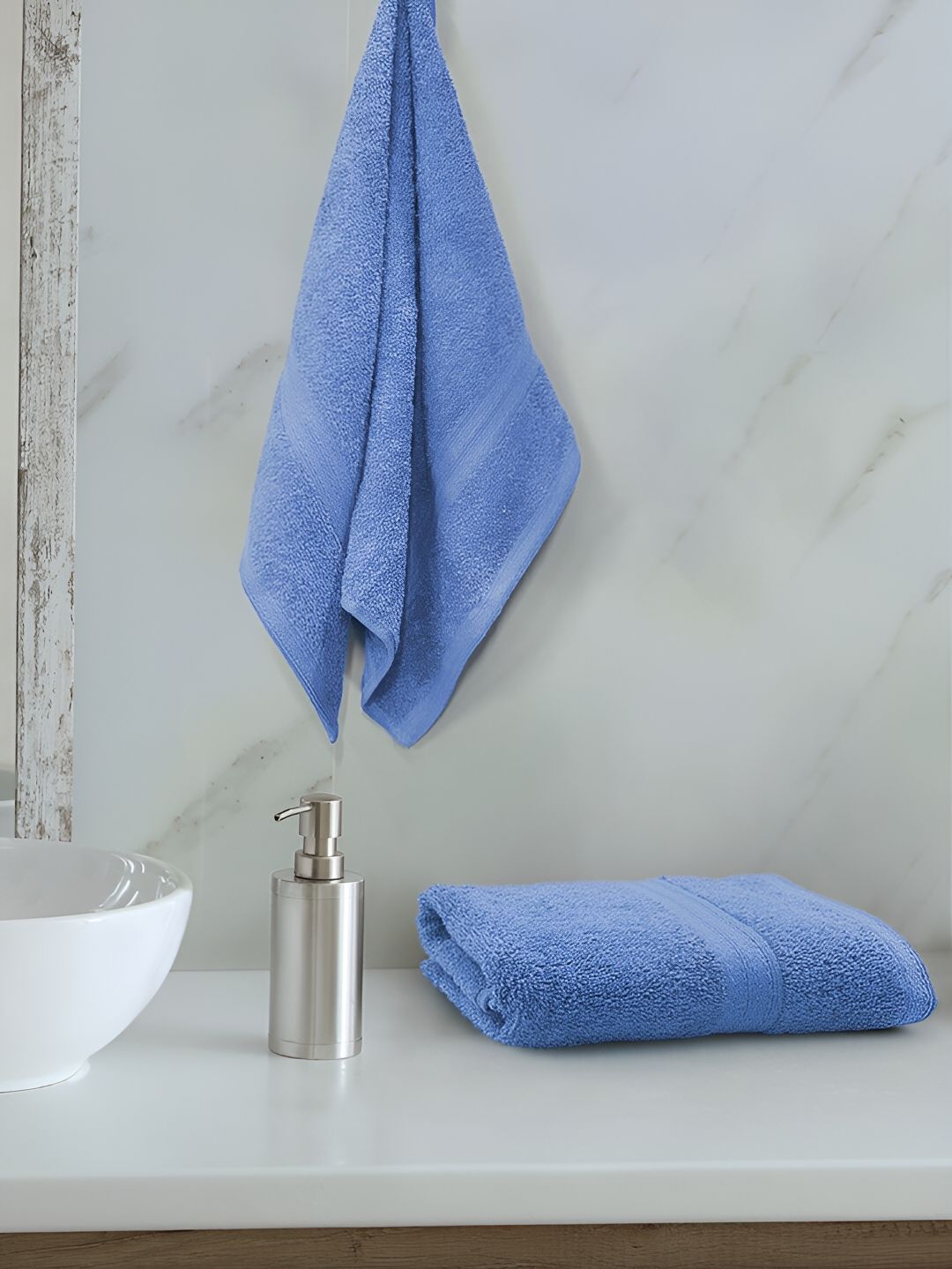 Sassoon Blue 2-Pcs Pure Cotton Hand Towels