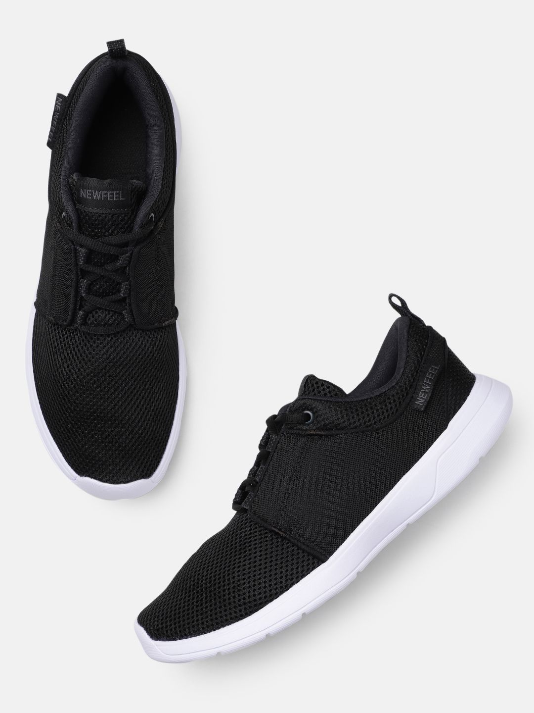 Decathlon NEWFEEL - Men Black Cushioned Slip-On Walking Shoes