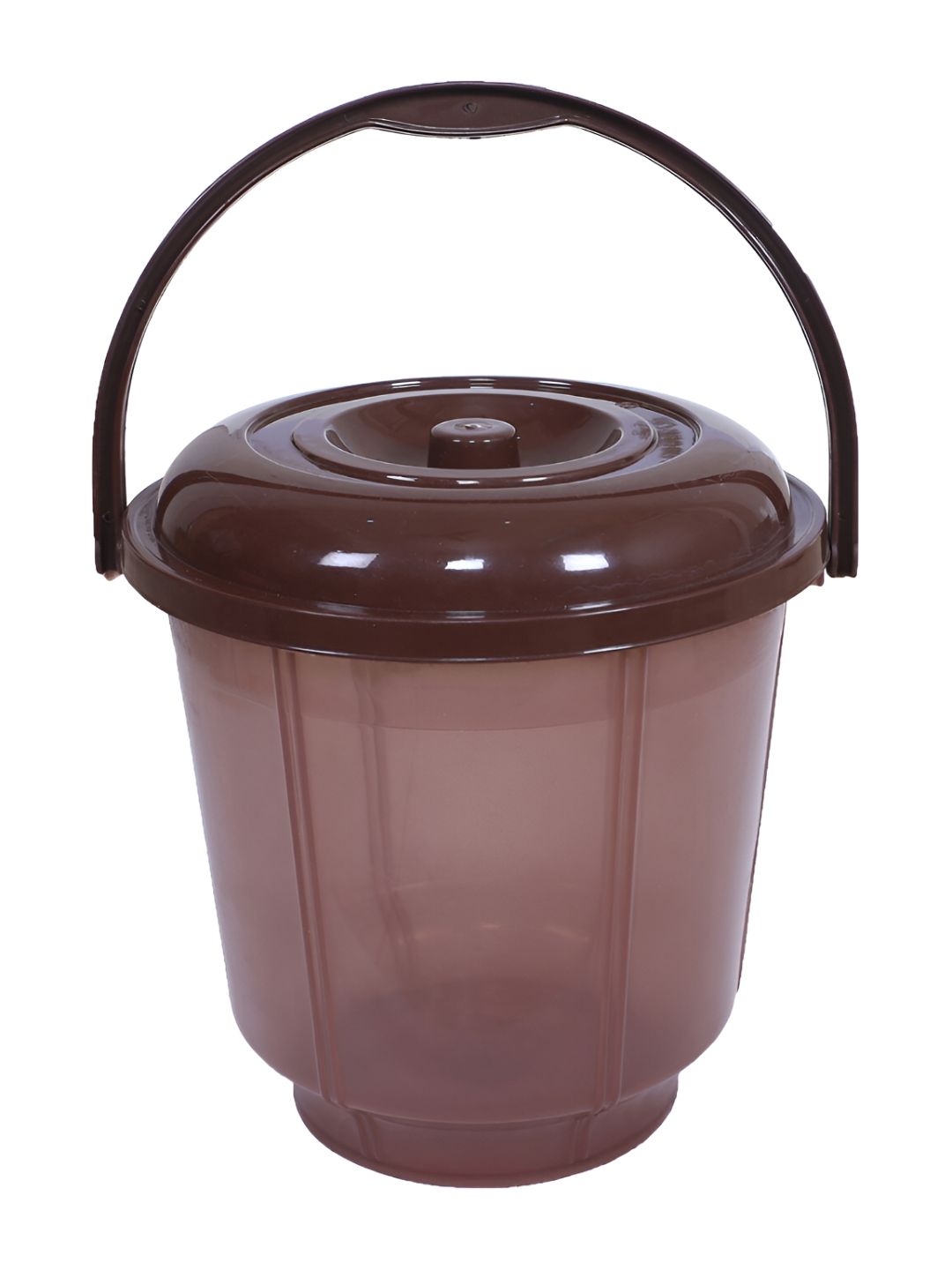 Kuber Industries Brown Unbreakable Plastic Bucket