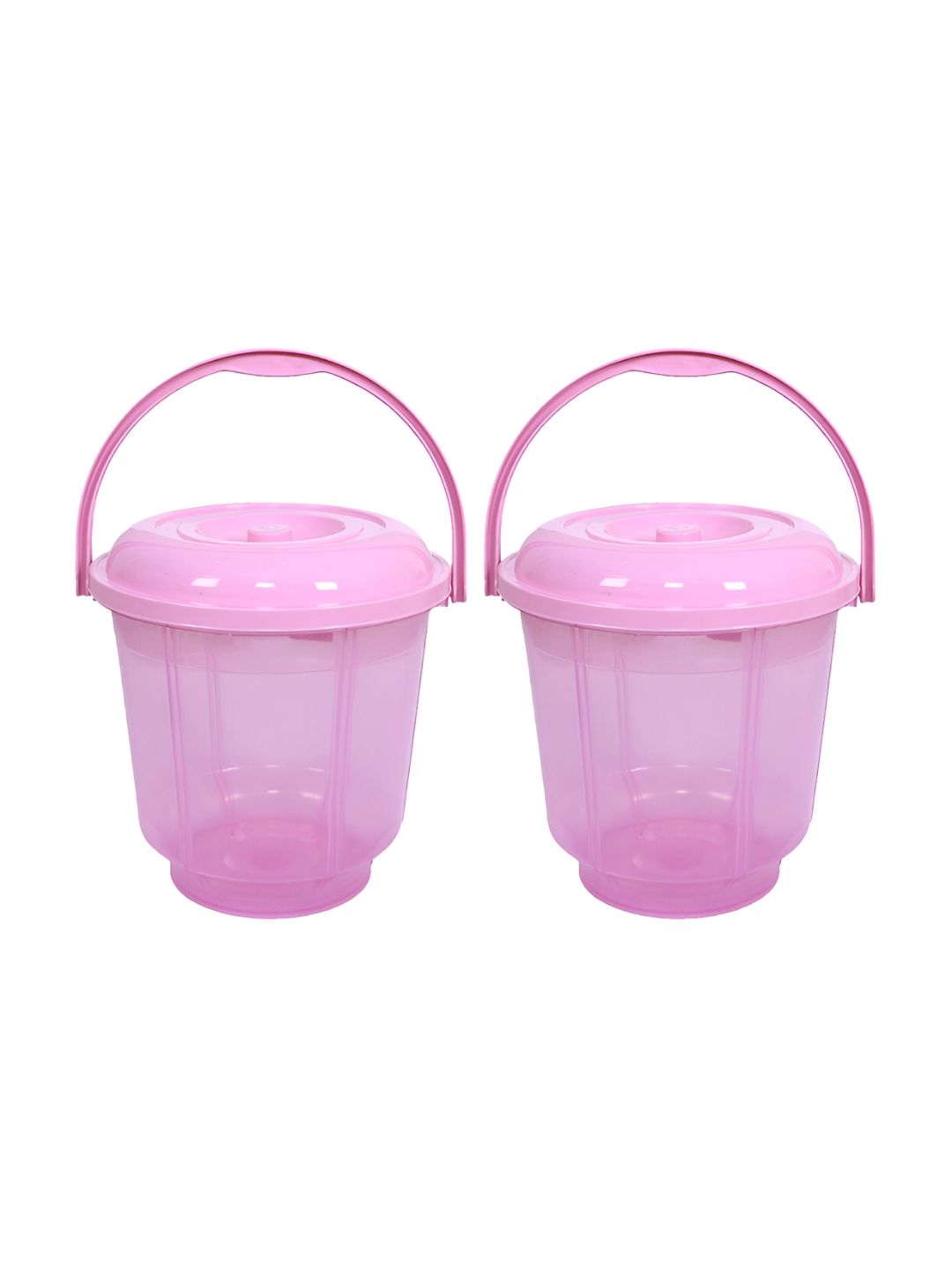 Kuber Industries Pink 2 Pieces Unbreakable Bathroom Buckets 13 L Each