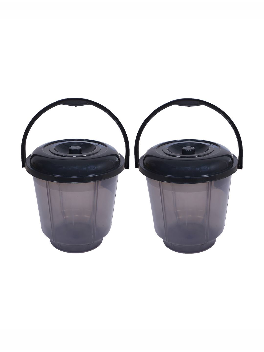 Kuber Industries Black 2 Pieces Unbreakable Bathroom Buckets 13 L Each