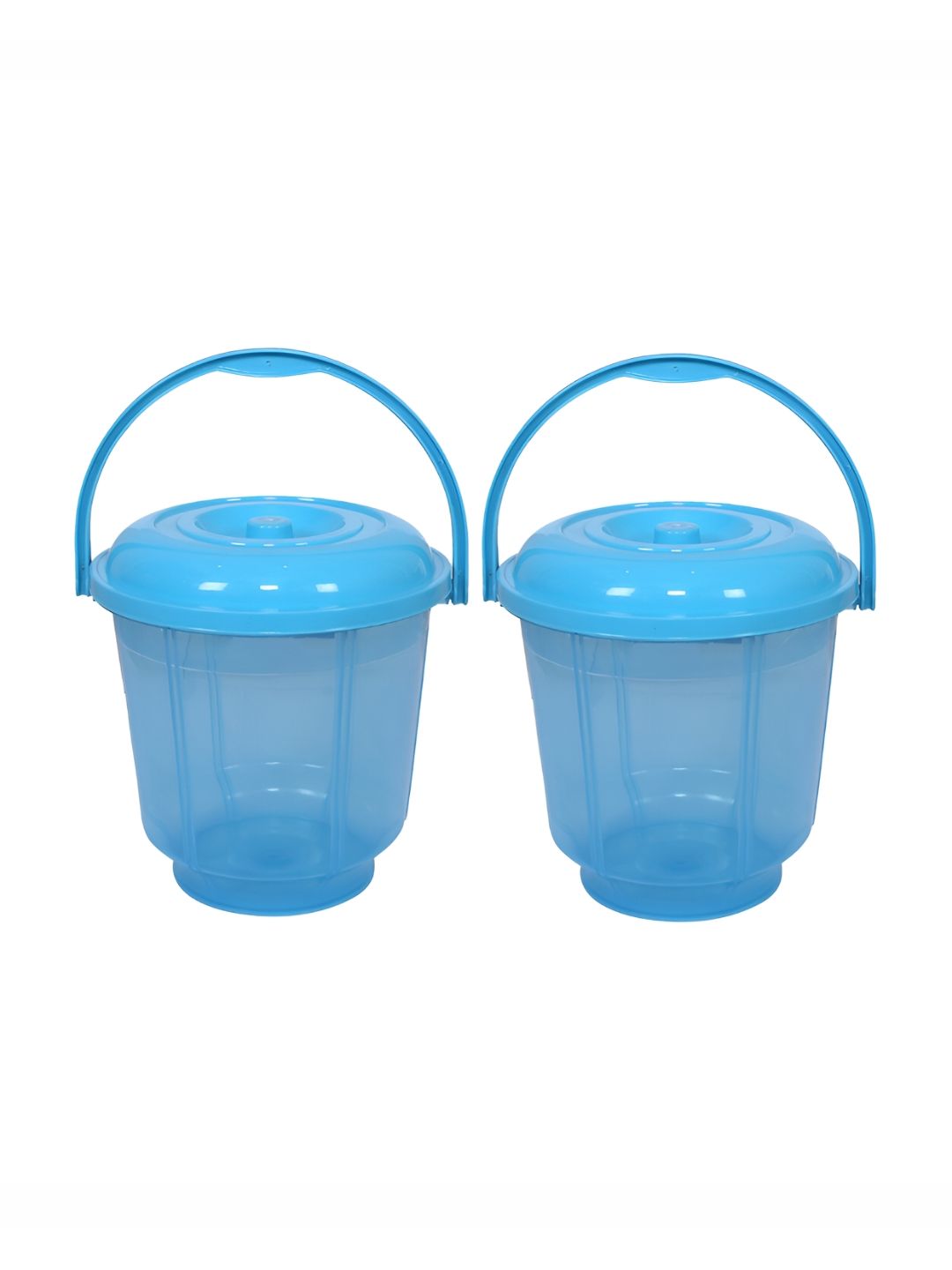 Kuber Industries Blue 2 Pieces Unbreakable Bathroom Bucketes 13 L Each