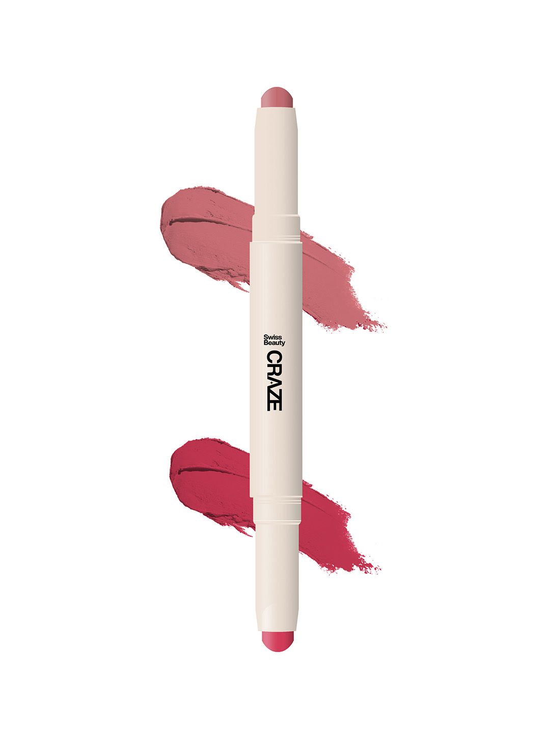 SWISS BEAUTY Craze Duo Satin Matte Finish Non-Transfer Lip Colour - Terrafic Pink