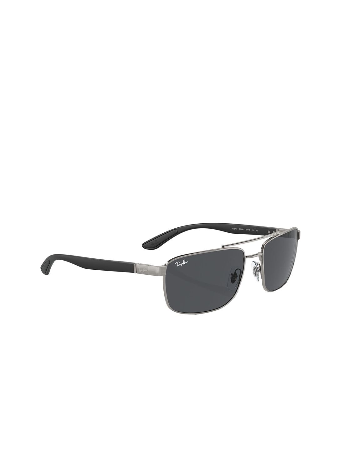 RAY-BAN Unisex UV Protected Grey Lens Rectangle Sunglasses - 0RB3737004/8760