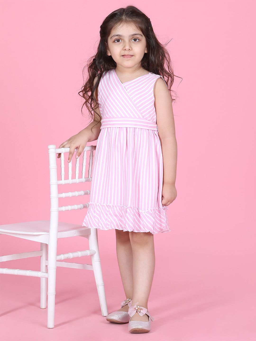 Hola Bonita Girls Striped Fit & Flare Dress