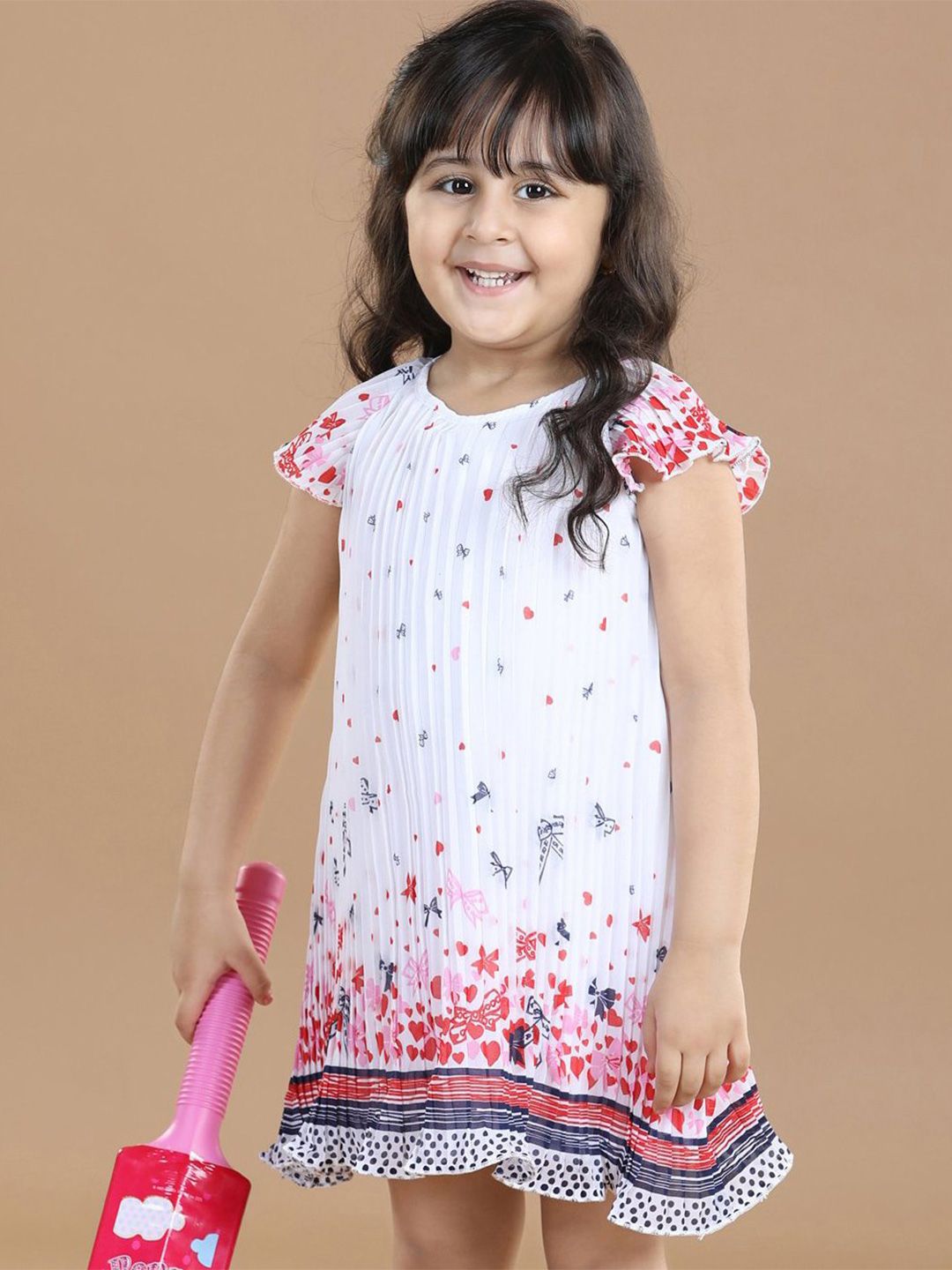 Hola Bonita Girls Floral Print Georgette A-Line Dress