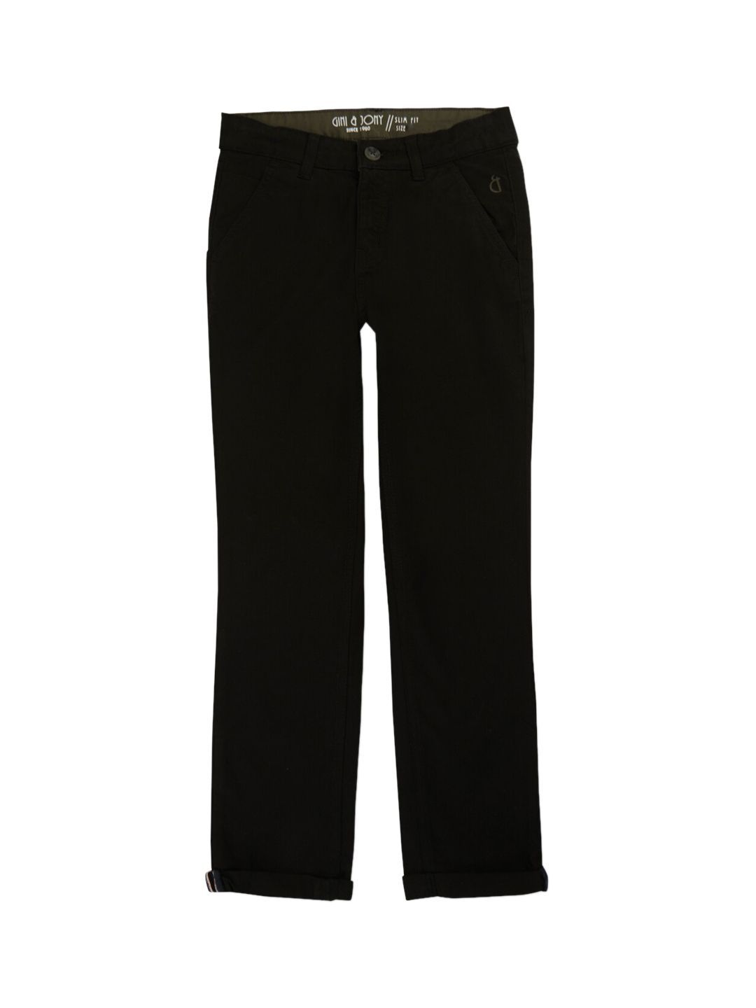 Gini and Jony Boys Mid Rise Elasticated Cotton Trousers
