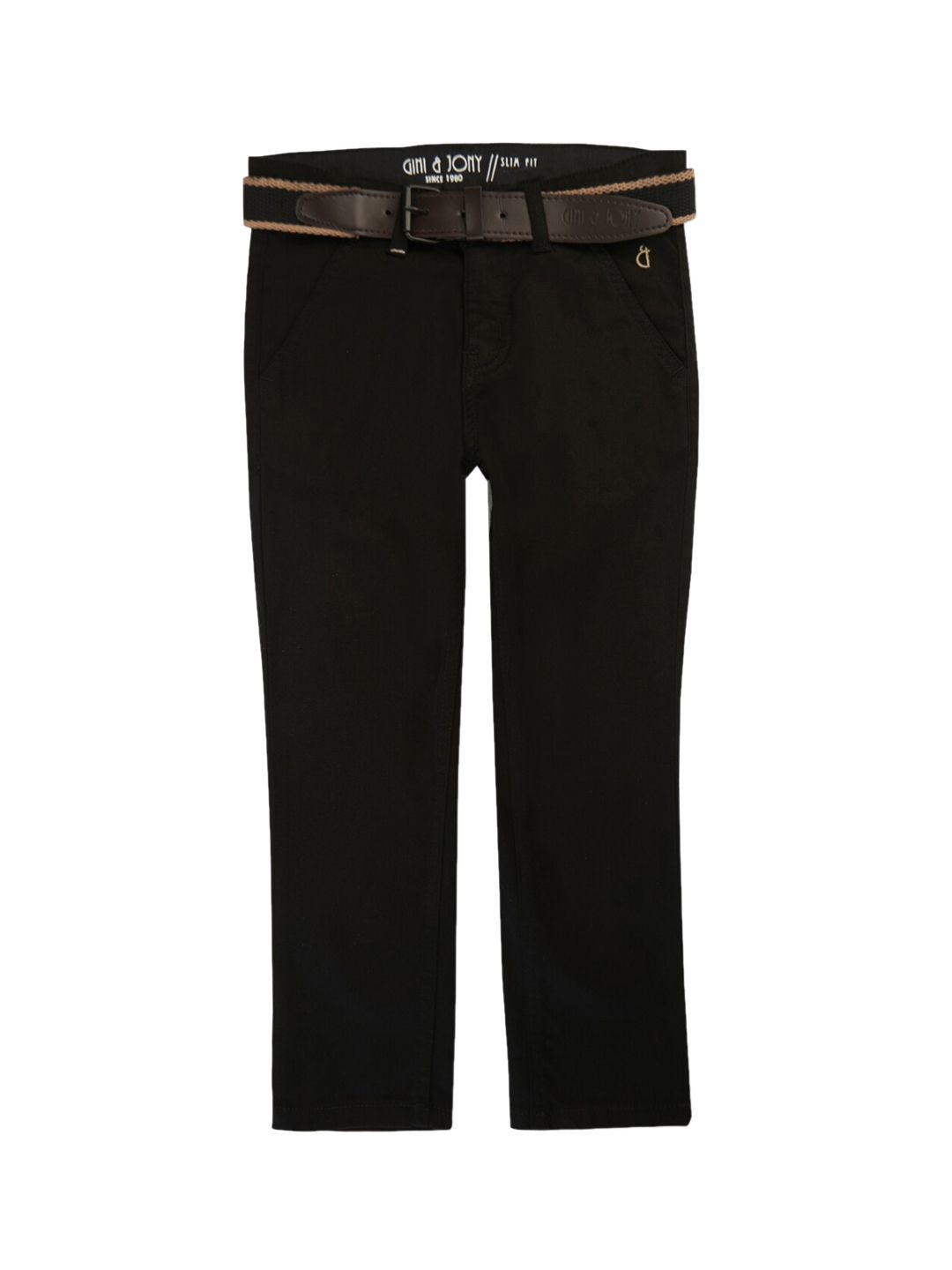 Gini and Jony Boys Mid Rise Elasticated Cotton Trousers
