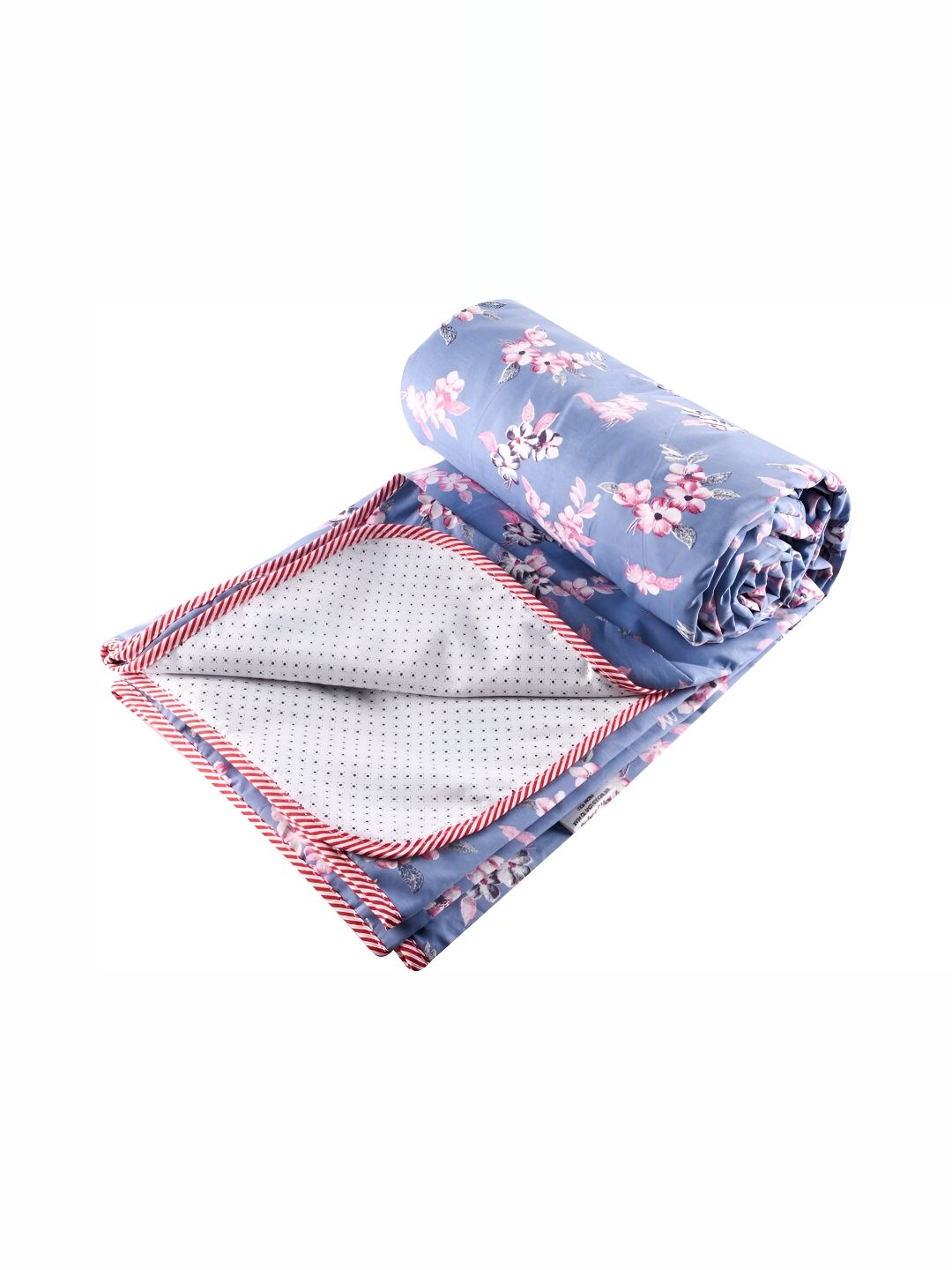 RF RELAXFEEL Blue & Pink Floral Cotton Heavy Winter 150 GSM Single Bed Dohar