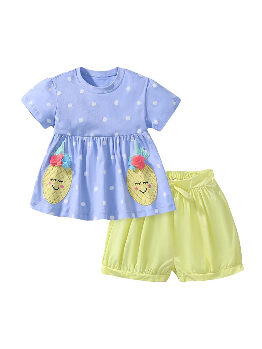 StyleCast x Revolte Girls Printed Pure Cotton Top With Shorts