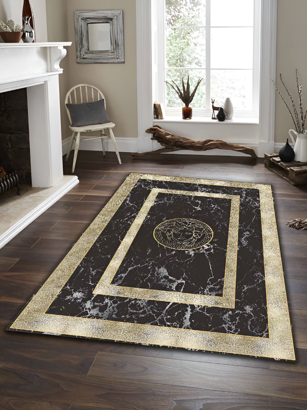 Sparrow world Grey Bohemian Anti-Skid Carpet
