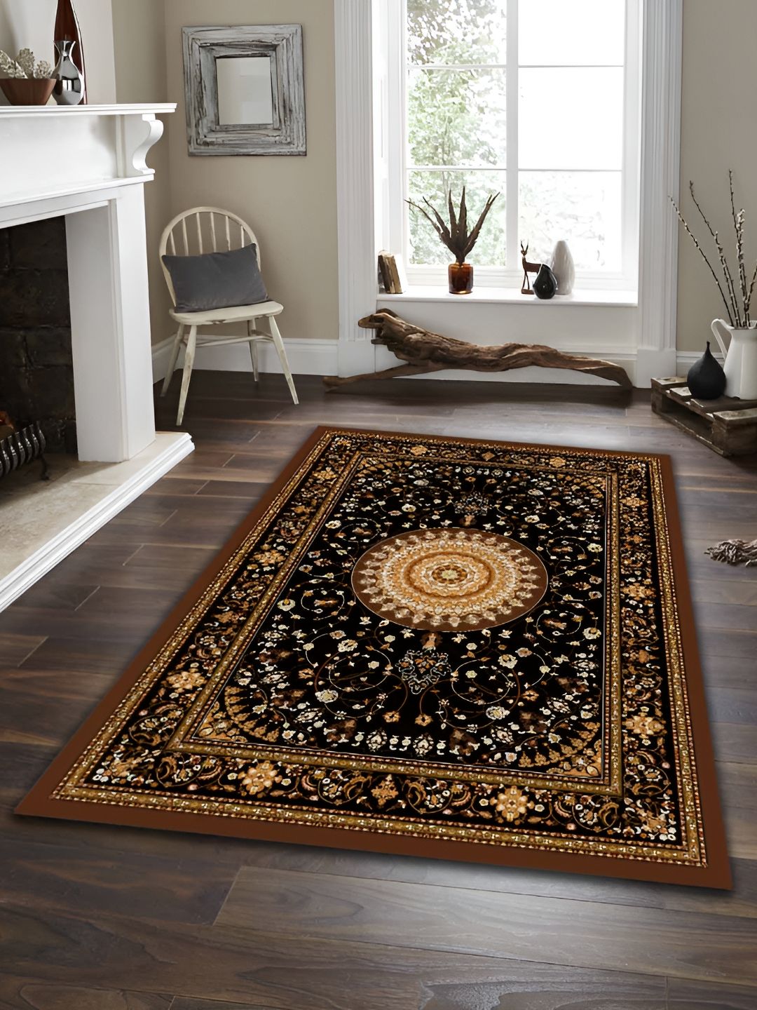 Sparrow world Brown Bohemian Anti-Skid Carpet
