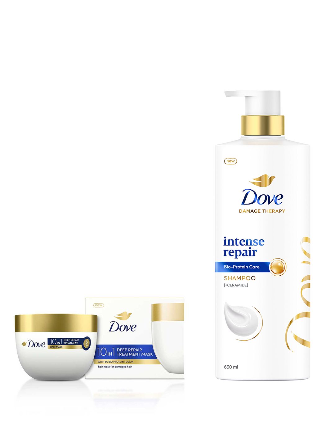 Buy Dove Set of Intense Repair Shampoo 650ml & 10-in-1 Deep Repair