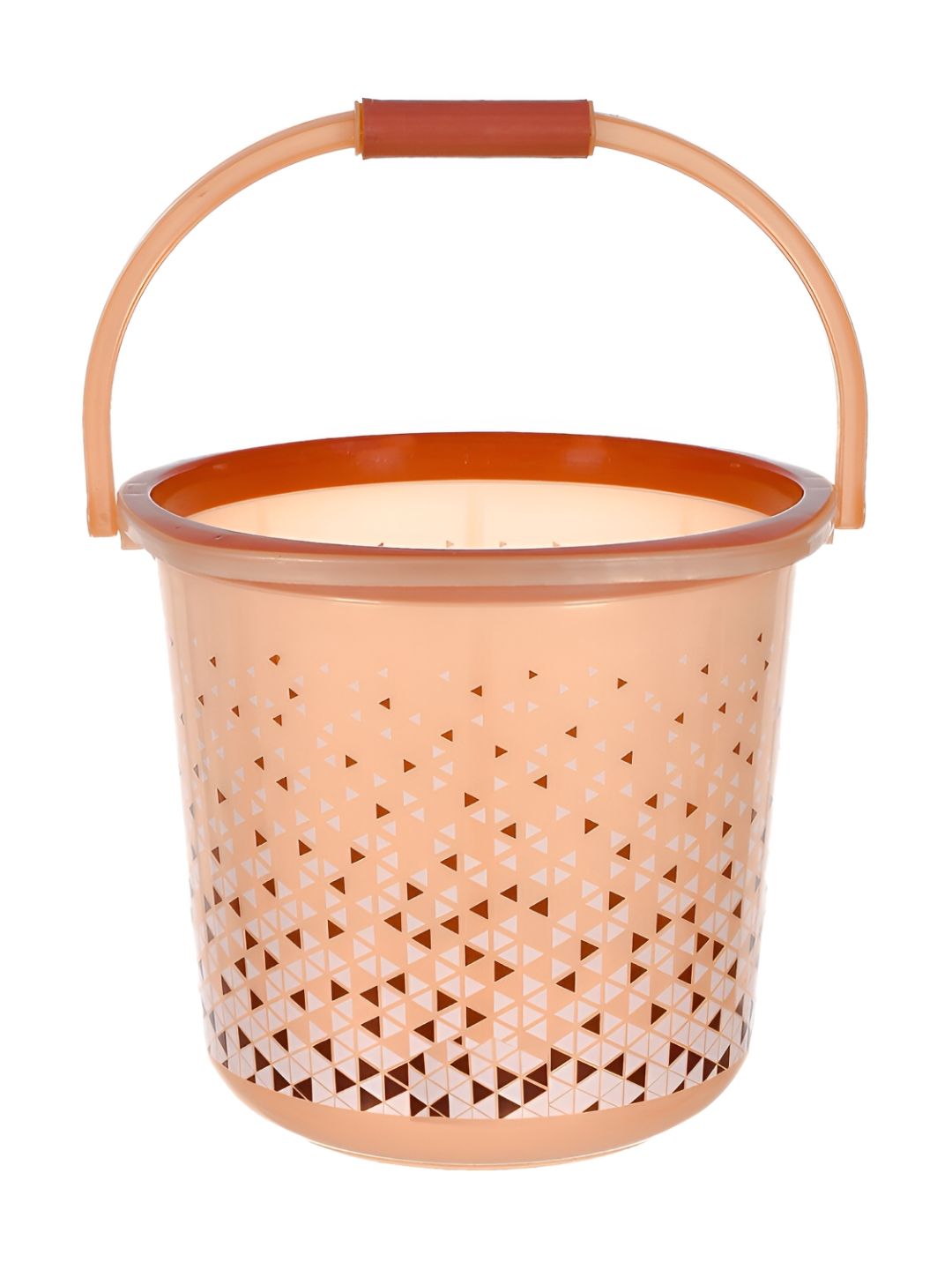 Kuber Industries Brown Printed Unbreakable Bathroom Bucket 18L