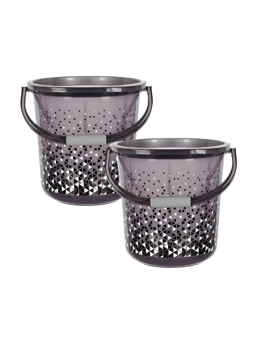 Kuber Industries Black 2 Pieces Printed Unbreakable Bathroom Buckets 18 L