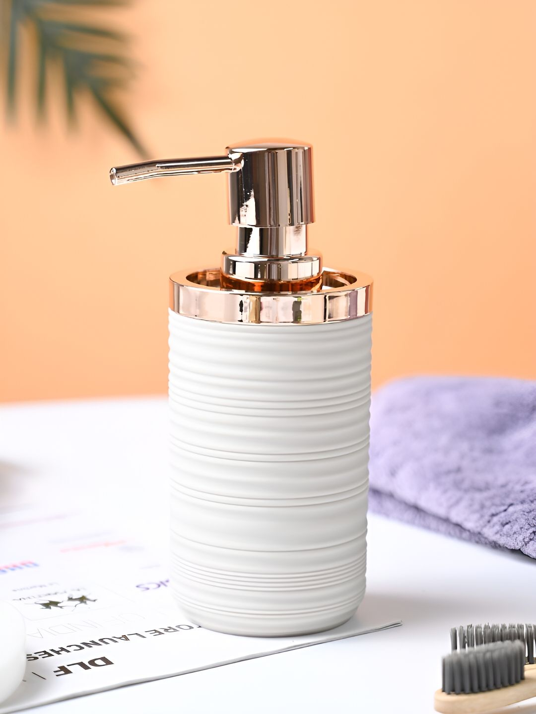 MARKET99 Beige Glossy Soap Dispenser 240ml