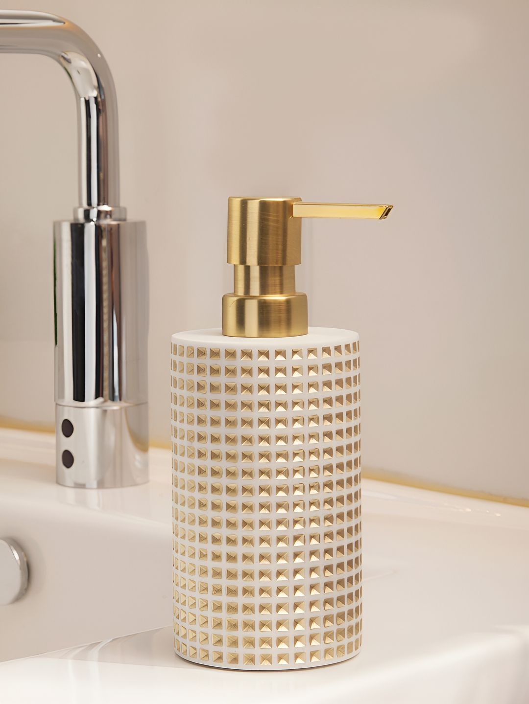 OBSESSIONS Gold-Toned Textured Polyresin Soap Dispenser