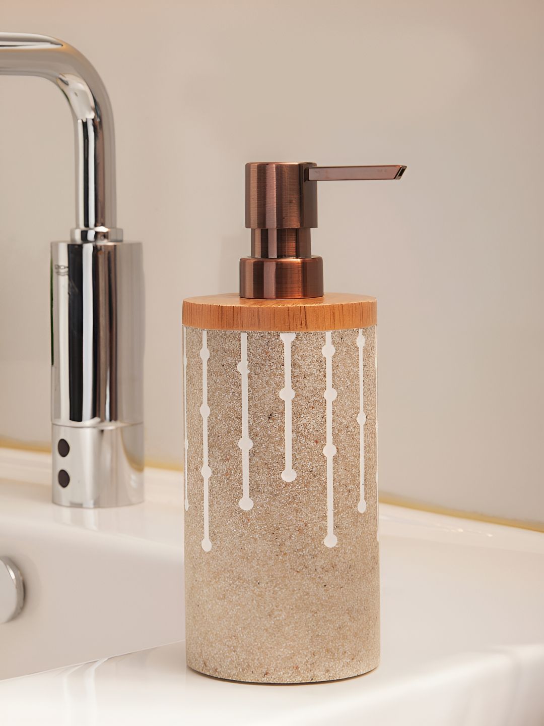 OBSESSIONS Brown Textured Polyresin Soap Dispenser