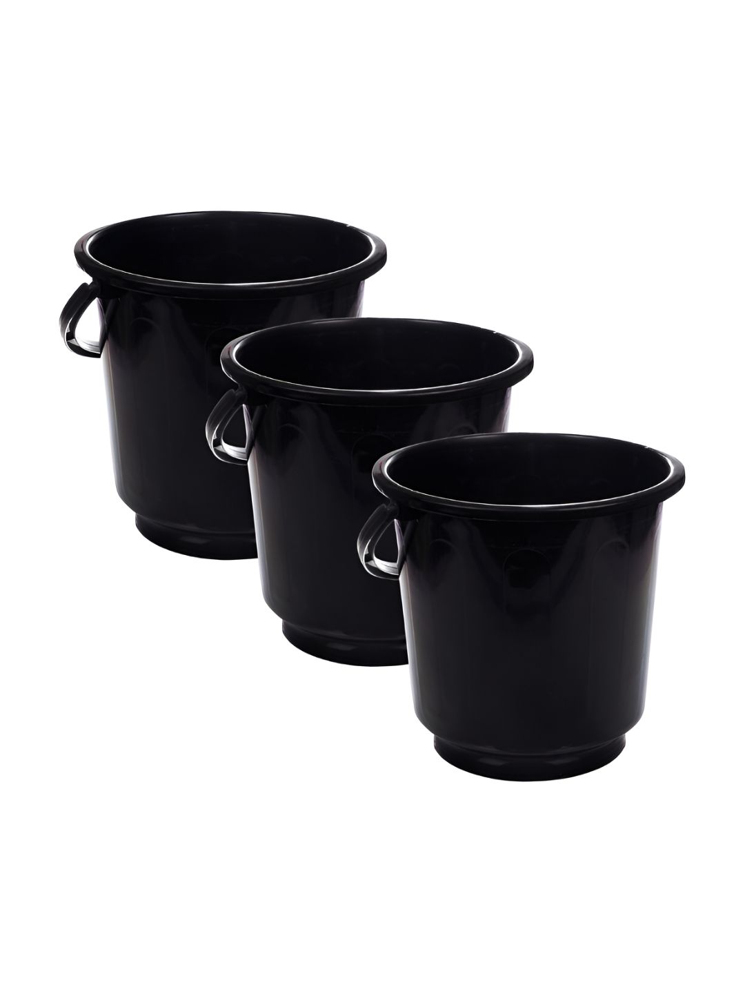 Kuber Industries Black 3 Pieces Unbreakable Bucket
