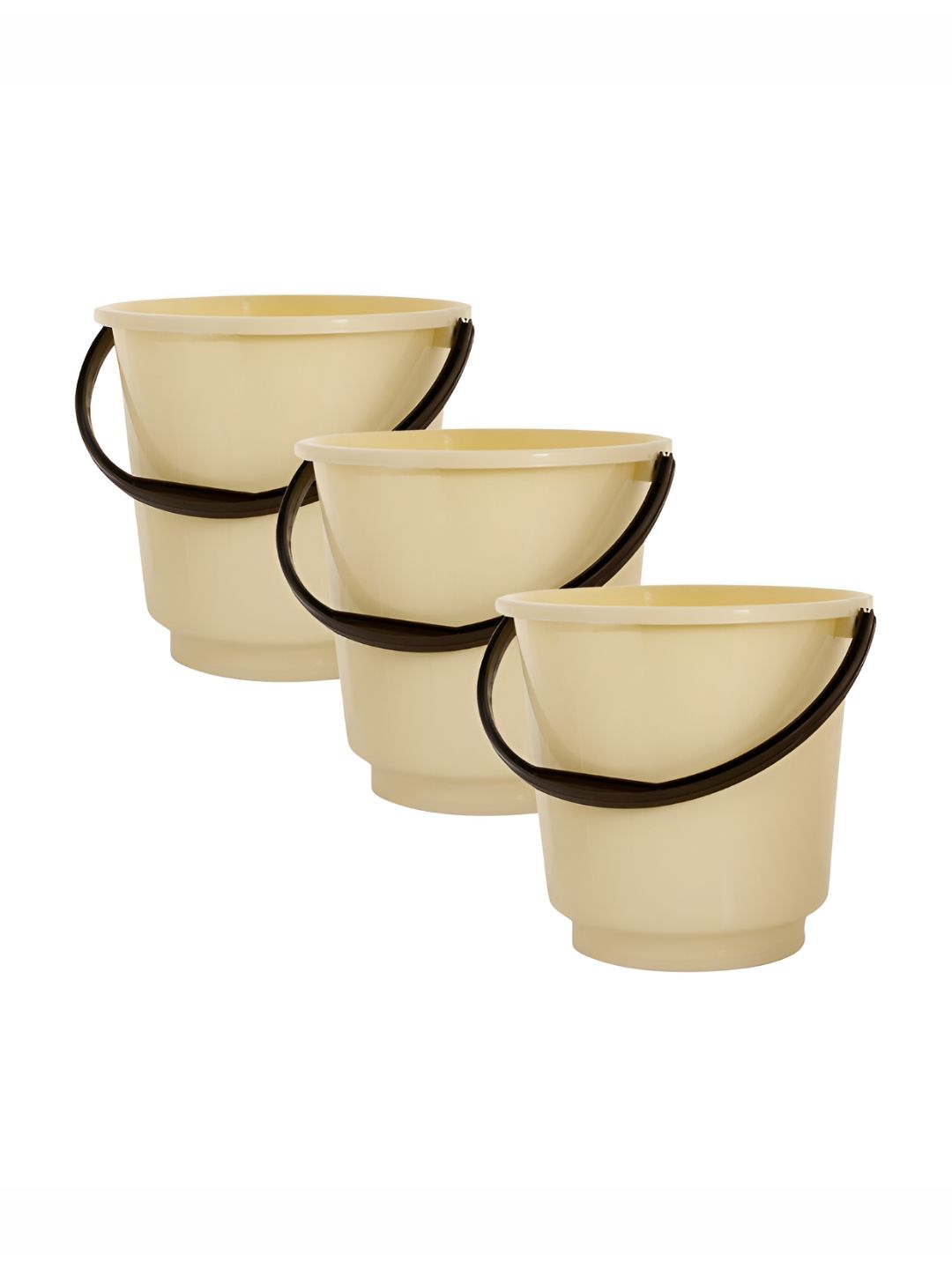 Kuber Industries Cream 3 Pieces Unbreakable Bucket
