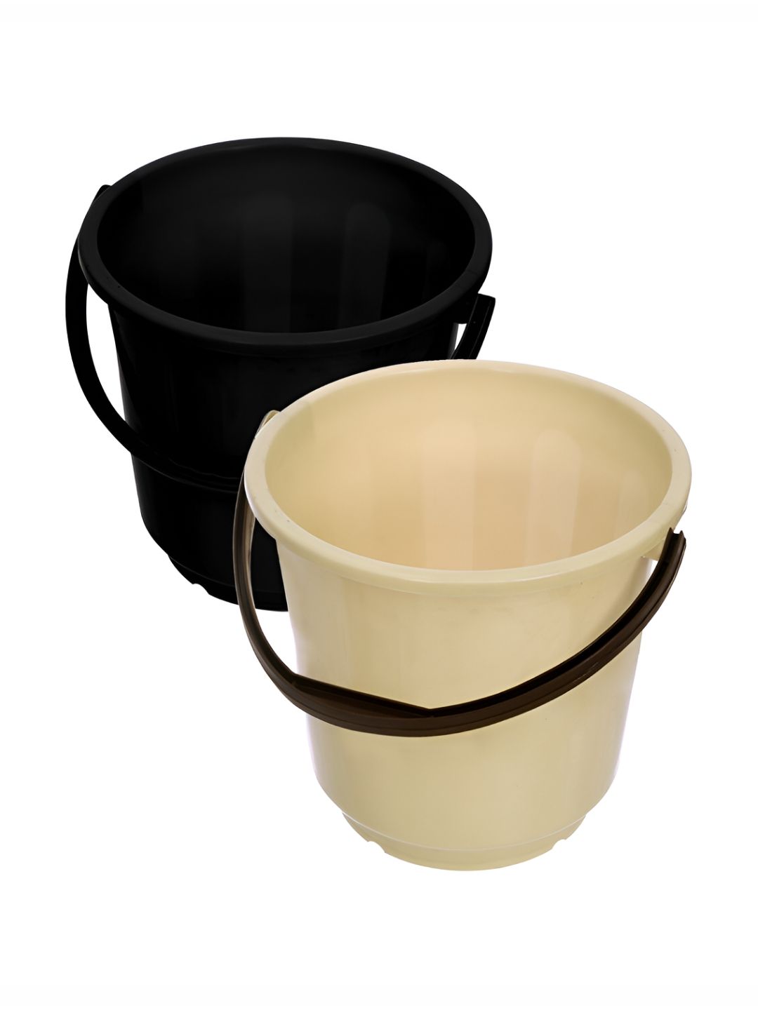 Kuber Industries Black & Cream 2 Pieces Unbreakable Bucket