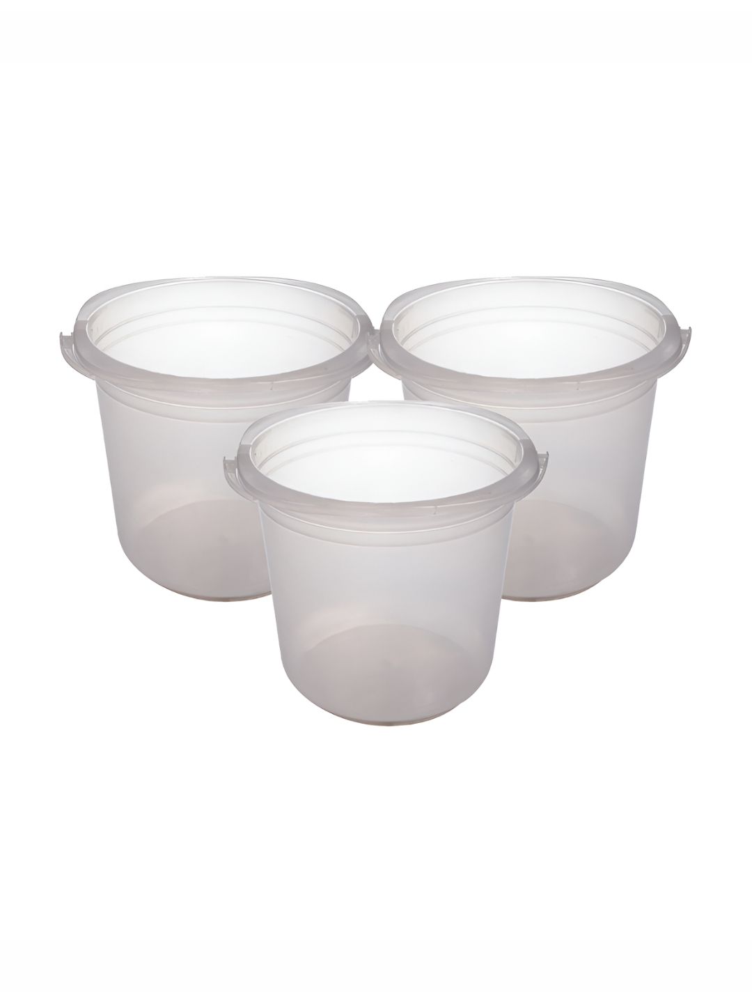 Kuber Industries Transparent 3 Pieces Unbreakable Bucket