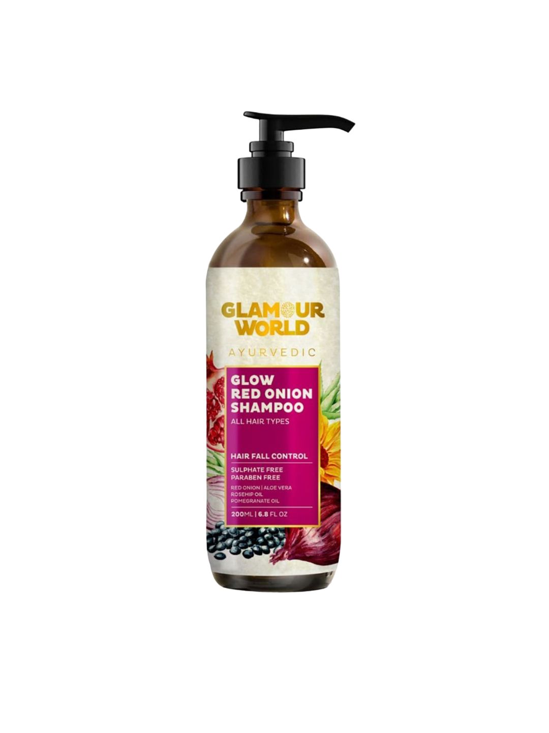 Glamour World Ayurvedic Glow Red Onion Shampoo - 200 ml