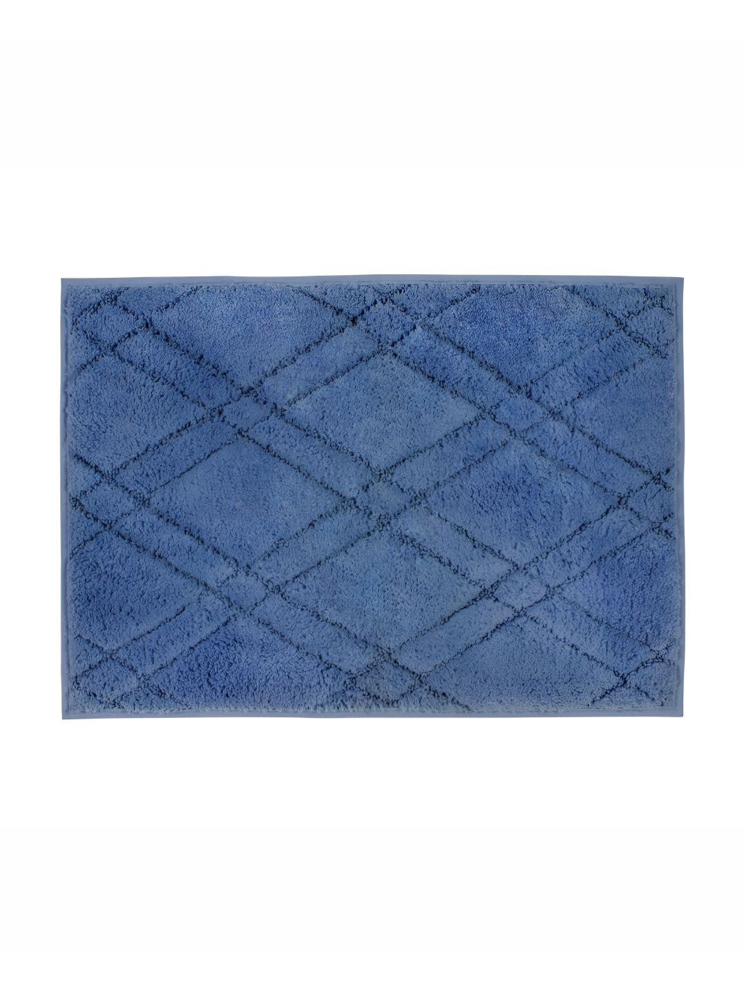 Freelance Blue Textured Cotton 1780 GSM Reversible Bath Rug