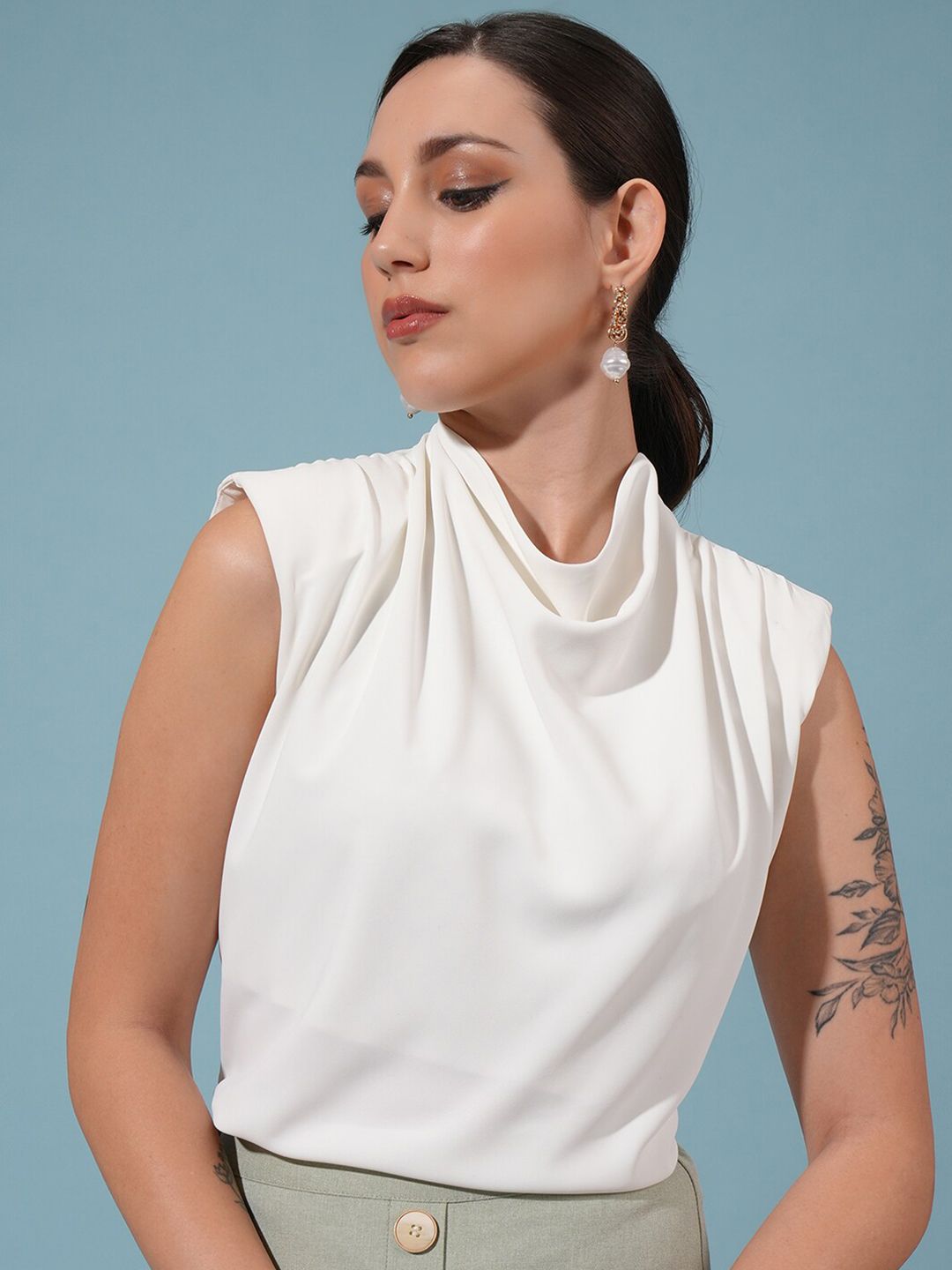 Cowl Neck Top Tokyo Talkies Cowl Neck Draped Top