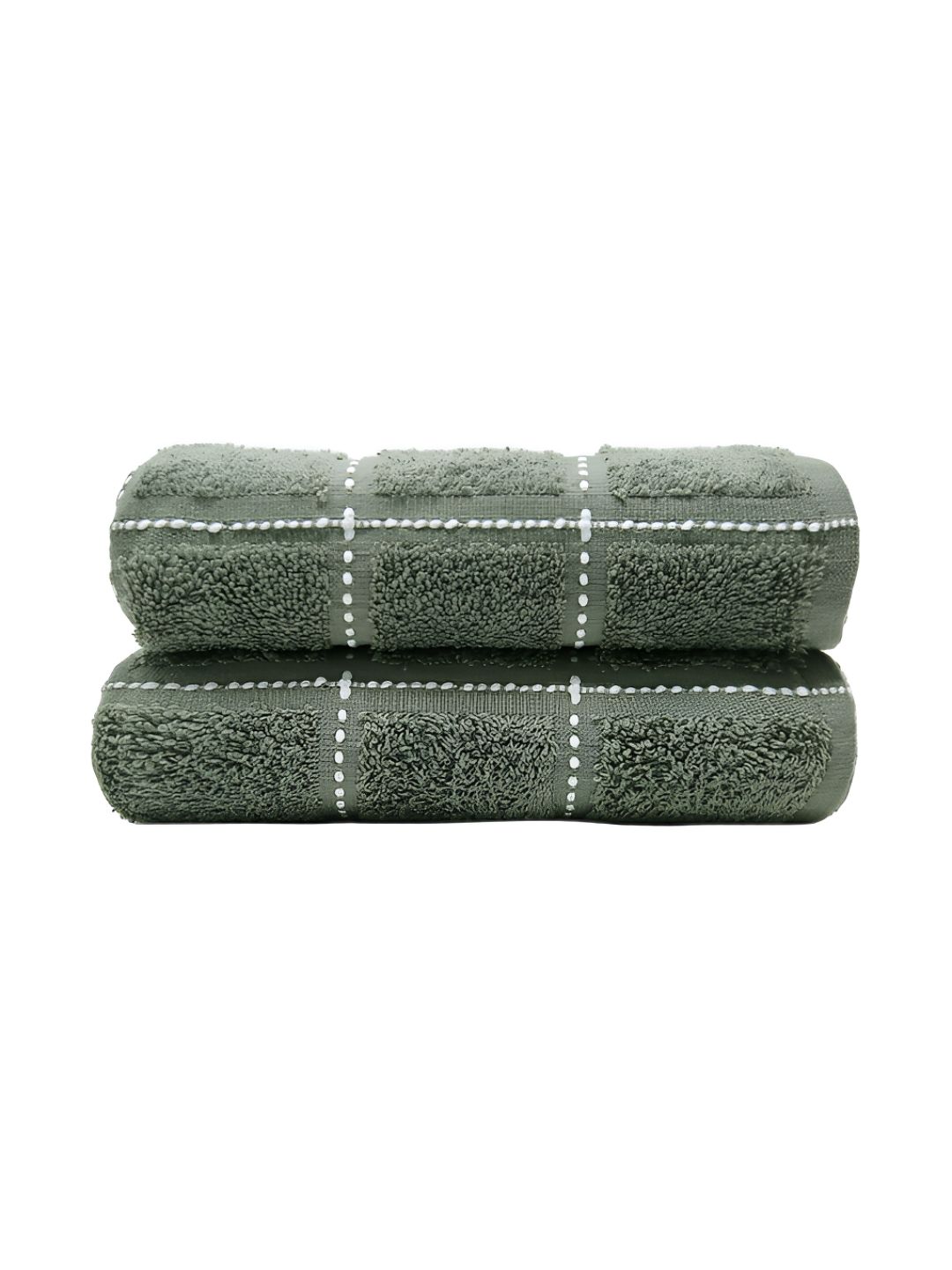 MYTRIDENT 2-Pcs Castor Grey Patterned Pure Cotton Hand Towel