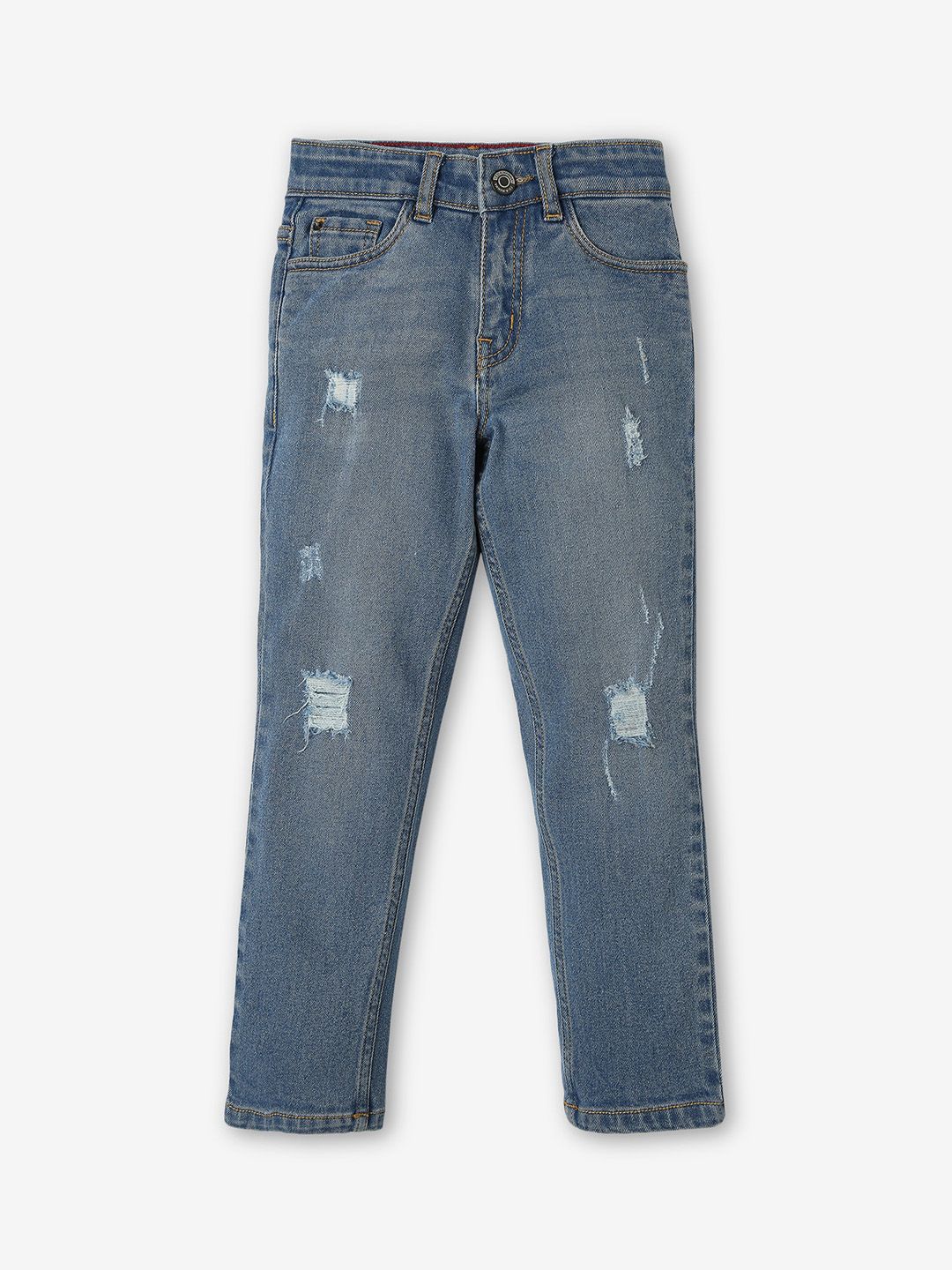 Ed-a-Mamma Boys Comfort Mildly Distressed Light Fade Pure Cotton Jeans