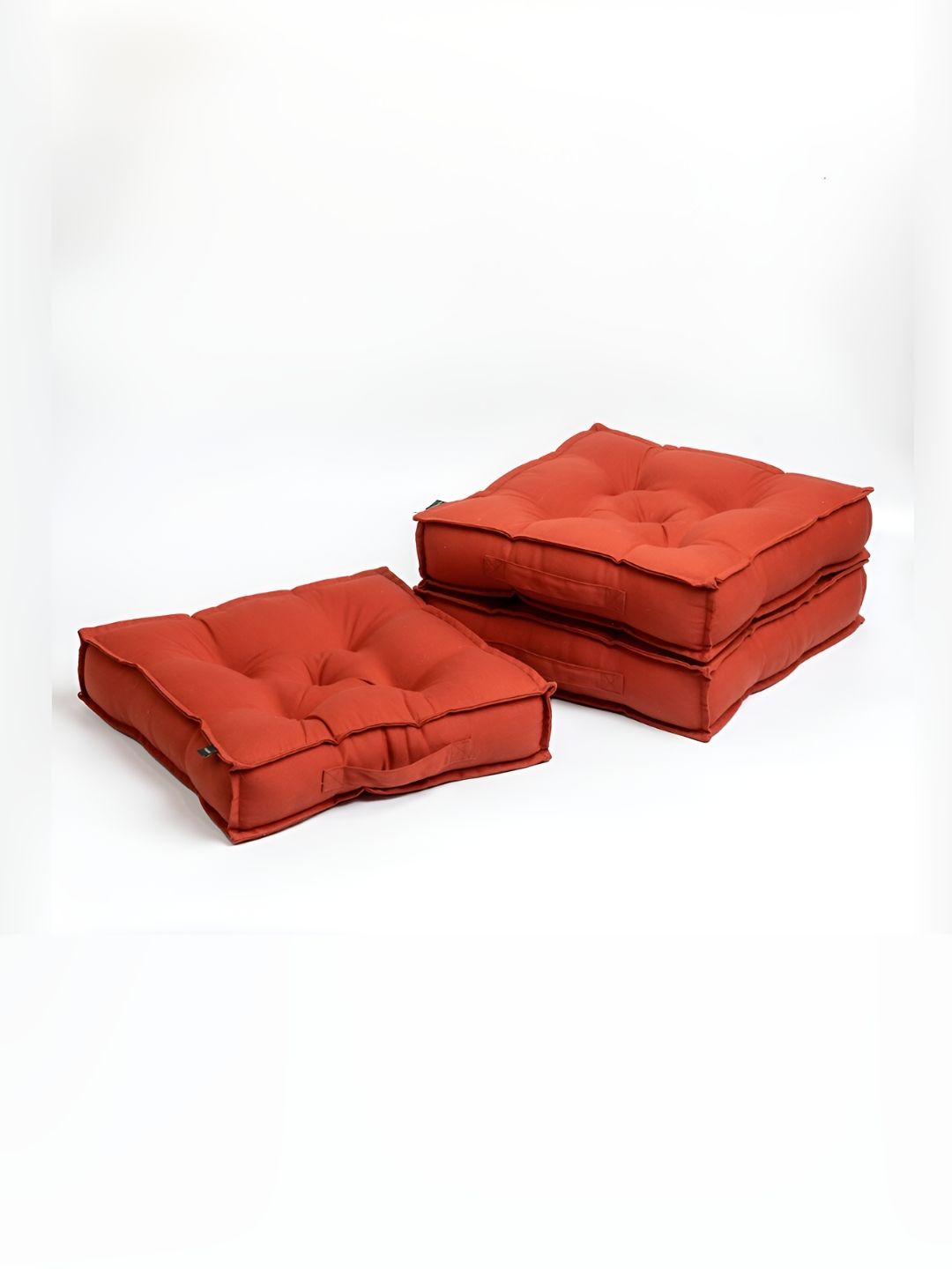 SKANDA FAB Brown 3 Pieces Pure Cotton Floor Cushion