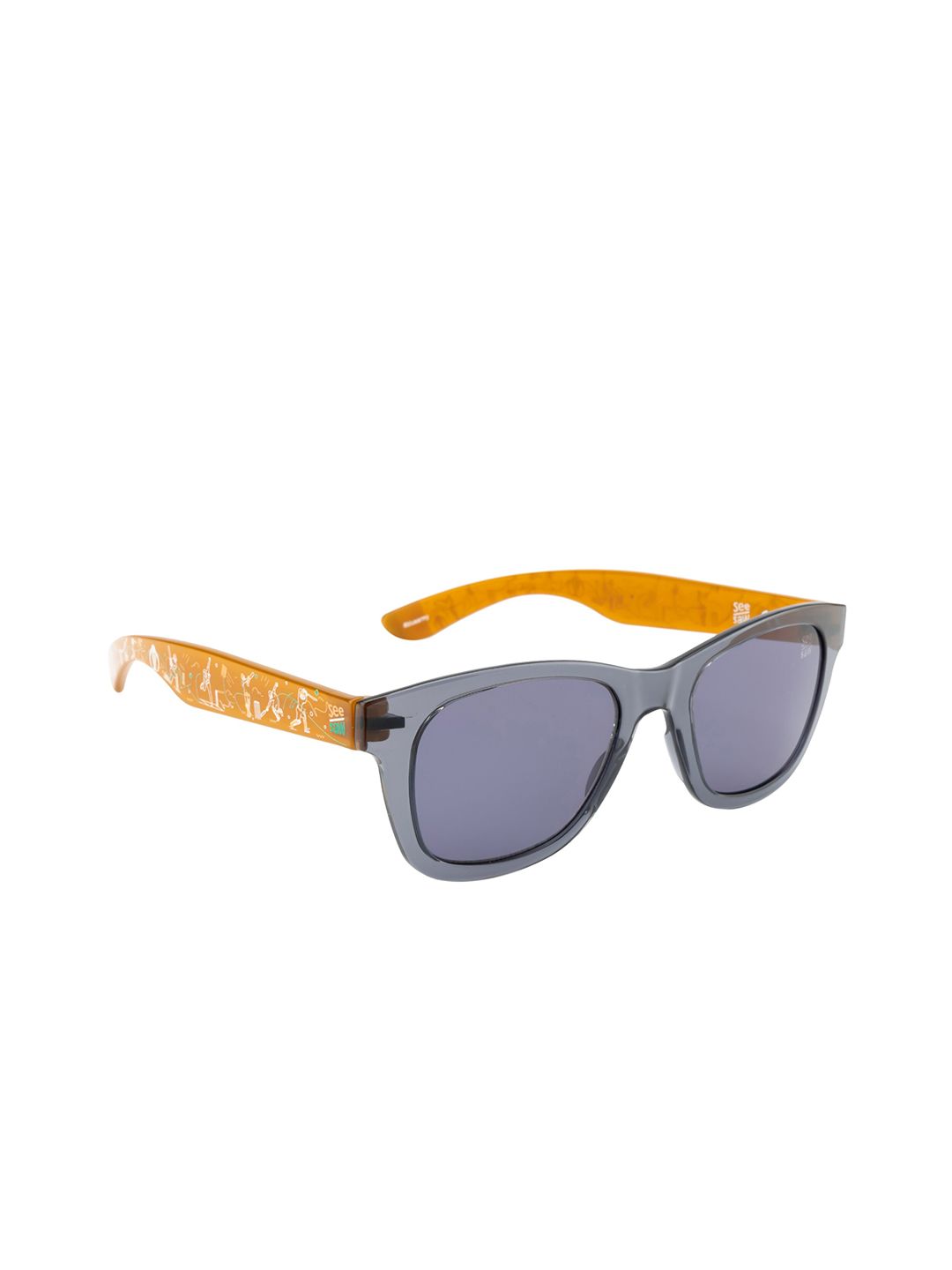 SEESAW Unisex Kids Square Sunglasses with UV Protected Lens SS 1097 C2 47/22-Yellow