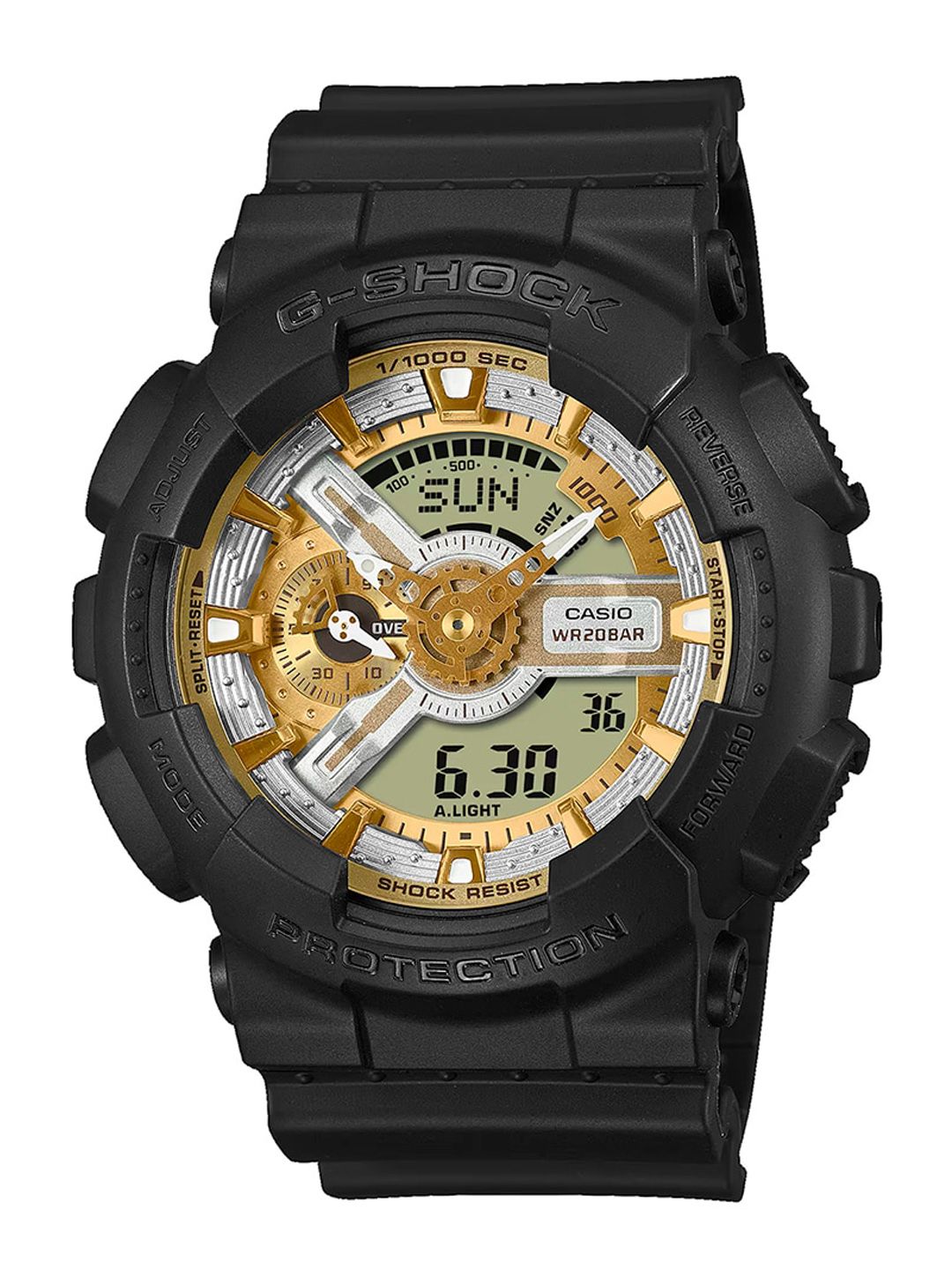 CASIO CASIO Men G-Shock GA-110CD-1A9DR Gold Analog-Digital Dial Black Resin Strap Watch G1520