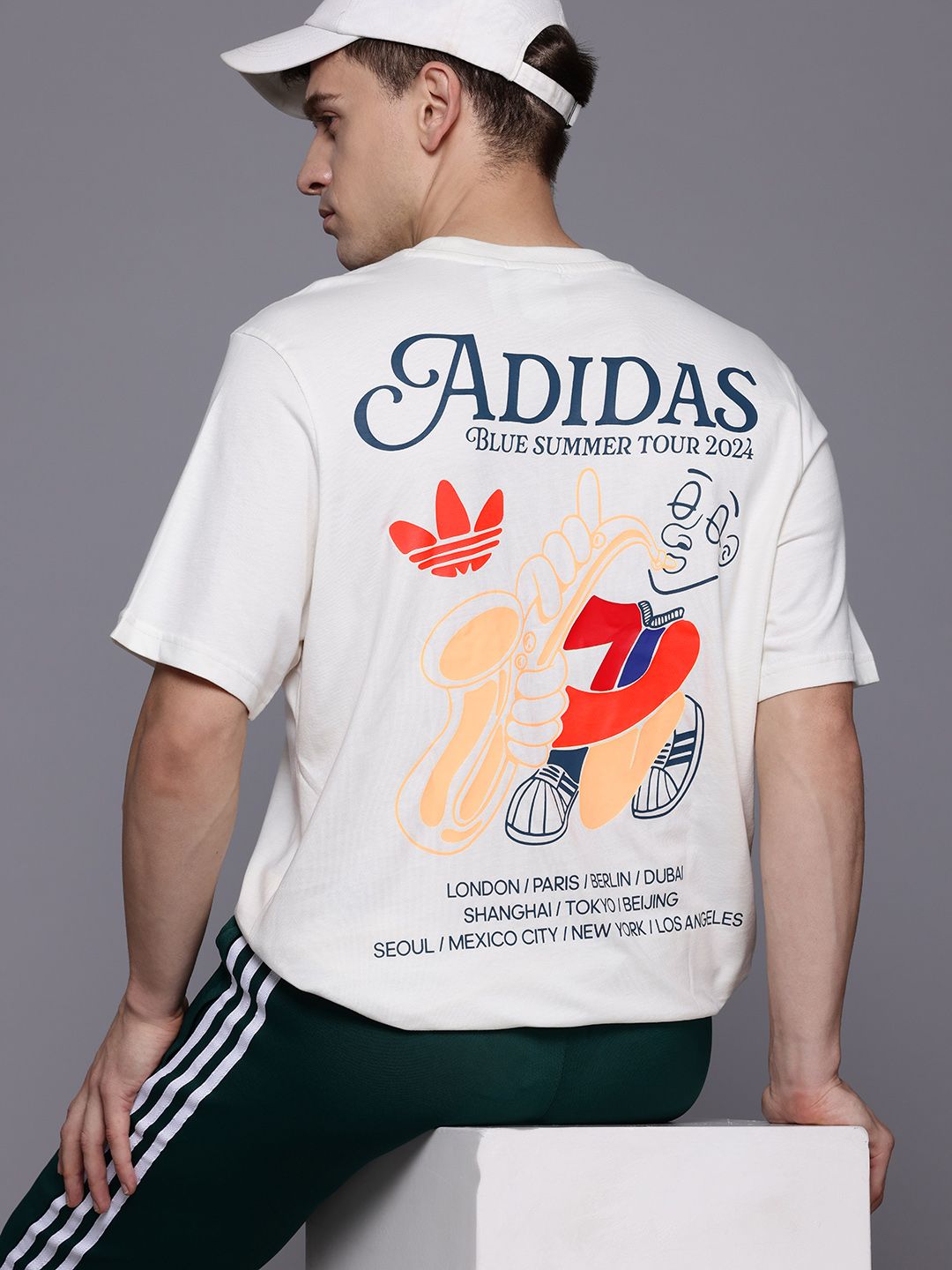 Buy ADIDAS Originals Graphic Fire Trefoil Pure Cotton T-shirt