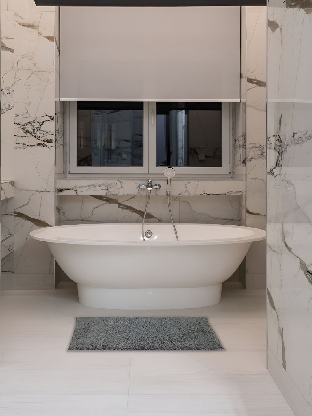 Aura Bano Blue Non Slip Bath Rug