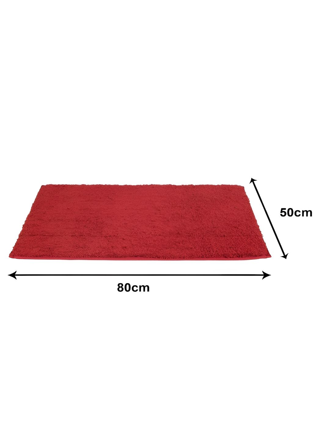 Aura Maroon Anti Skid Rectangular Microfiber Bath Rug