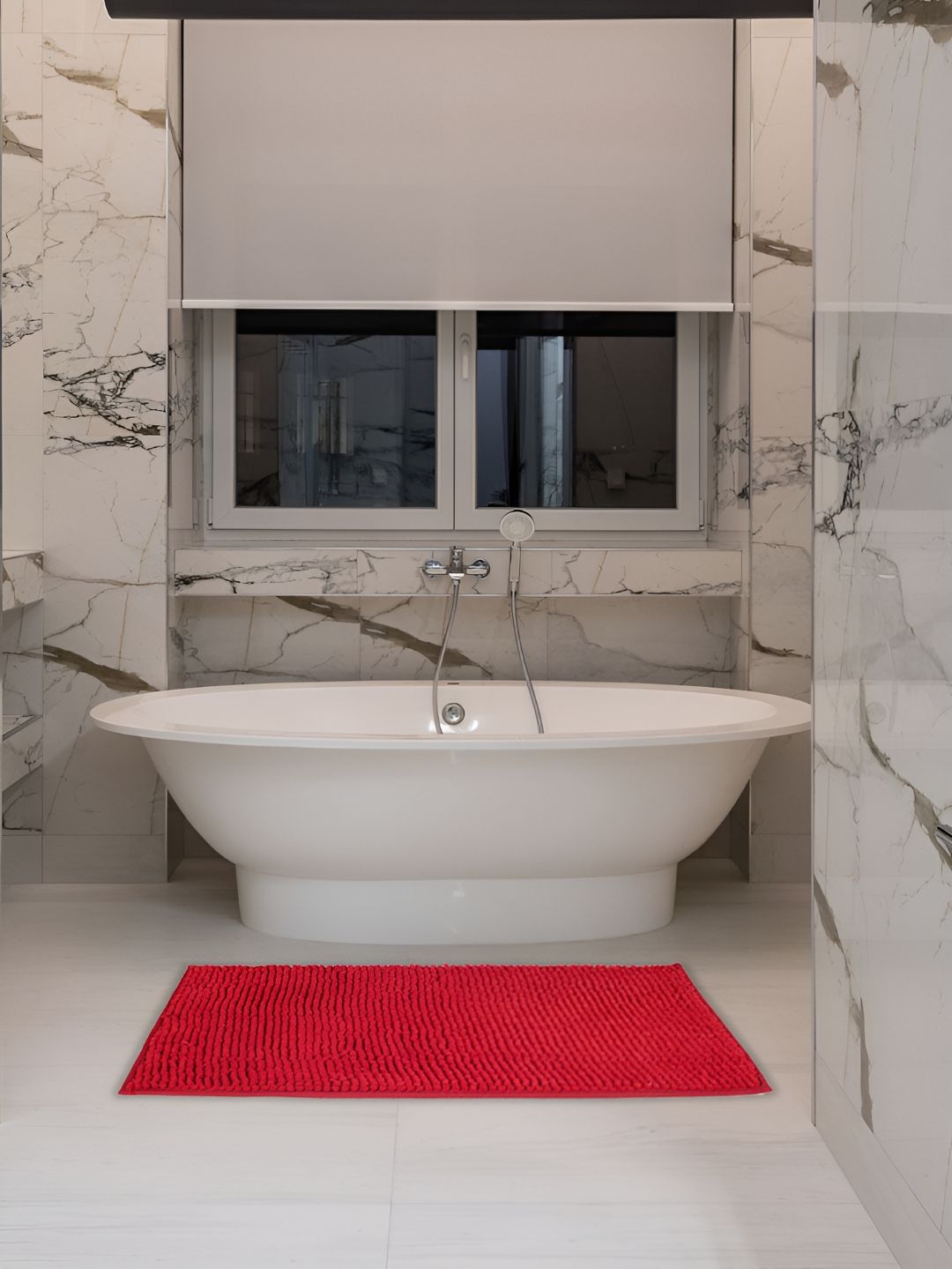 Aura Red 2Pcs Textured 120 GSM Bath Rugs