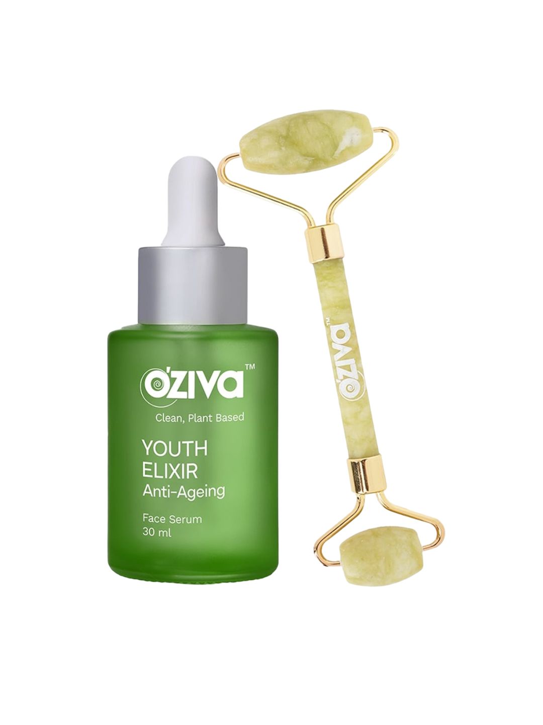 OZiva Youth Elixir Face Serum With Jade Roller - 30ml