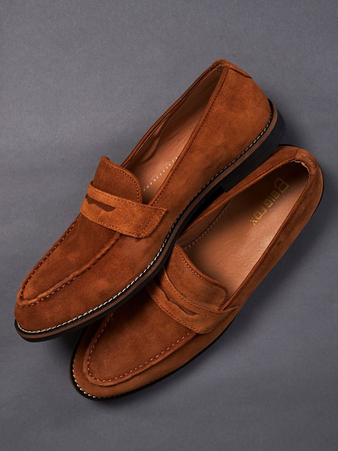 Big Fox Men Lightweight Suede Penny Loafers