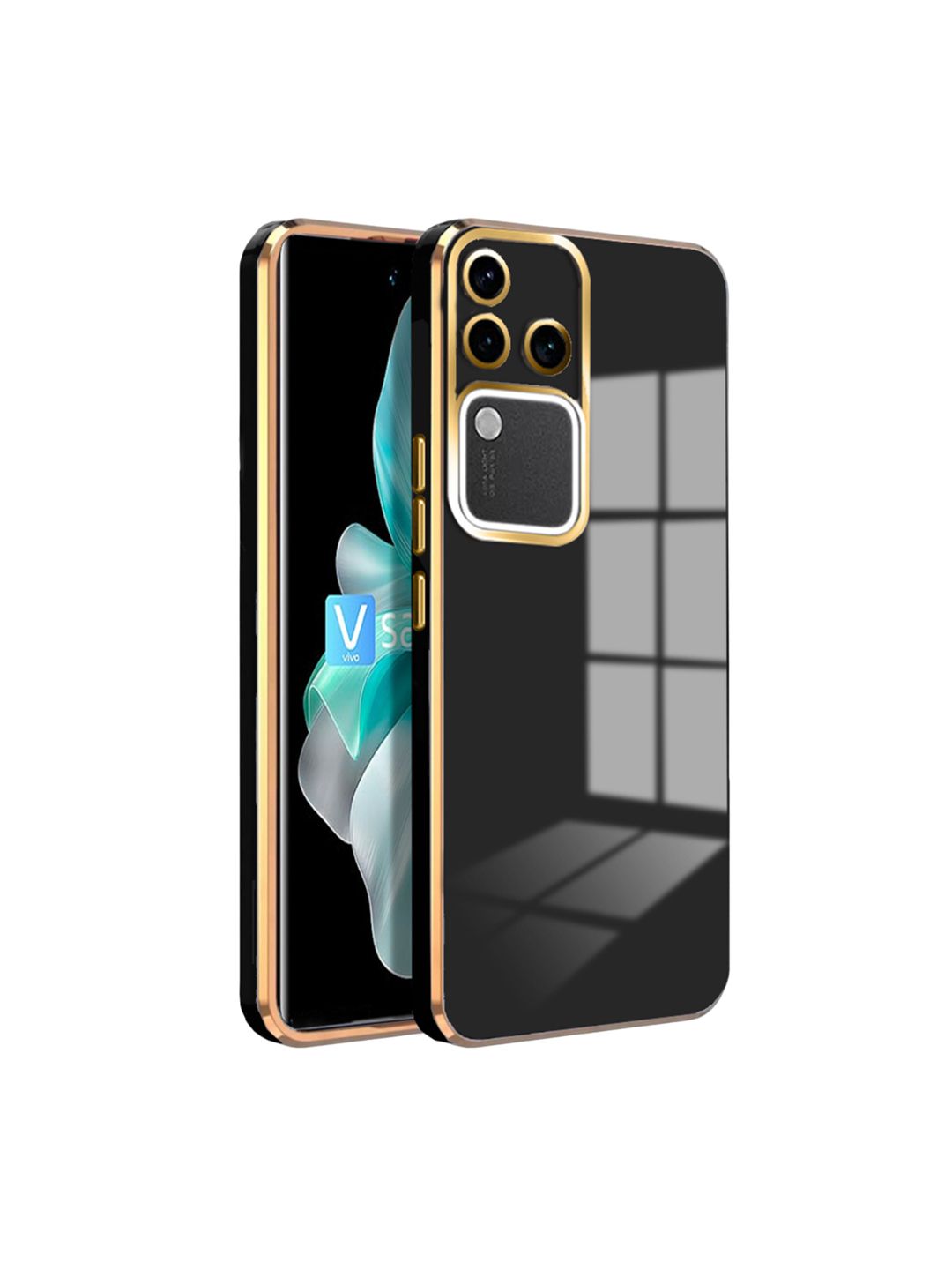 Karwan  Vivo V30 Pro 5G Luxury 6D Chrome Flexible Back Cover Case