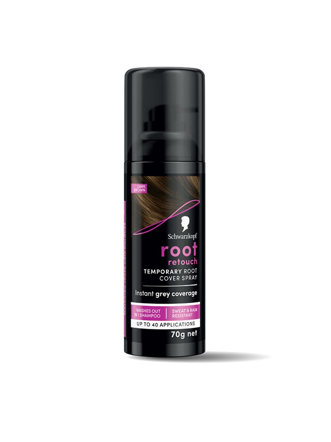 Schwarzkopf Root Retouch Temporary Root Cover Spray For Grey Coverage 120ml - Dark Brown