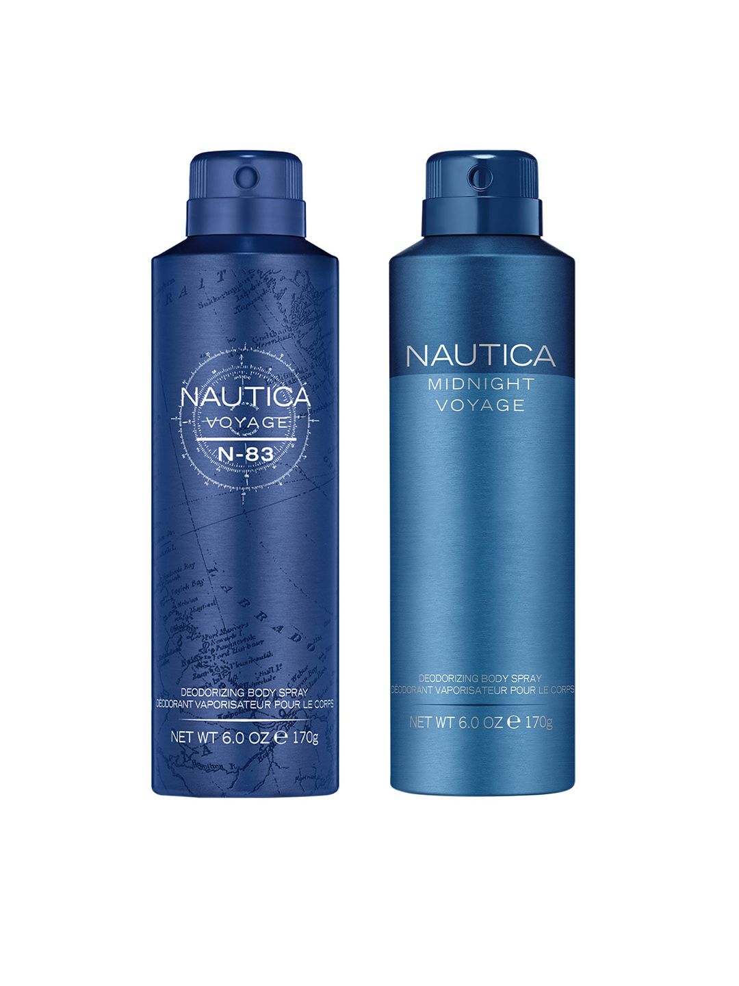 Nautica Set Of 2 Voyage N83 & Midnight Voyage Body Spray - 170 g Each