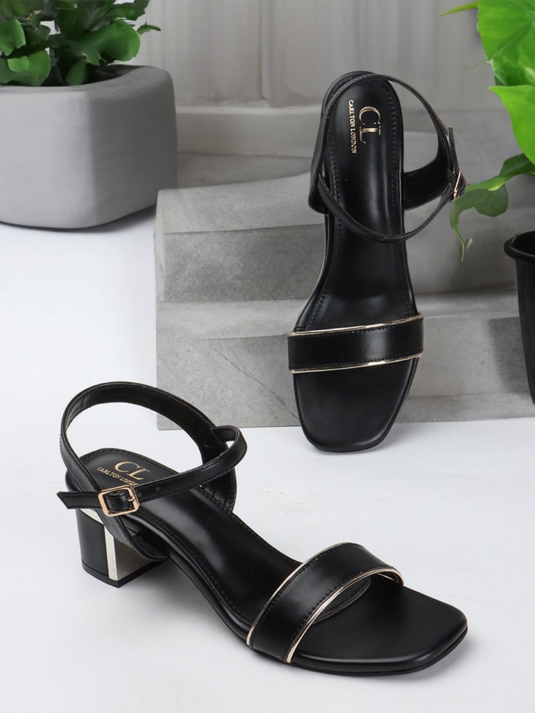 Carlton London Open Toe Block Heels